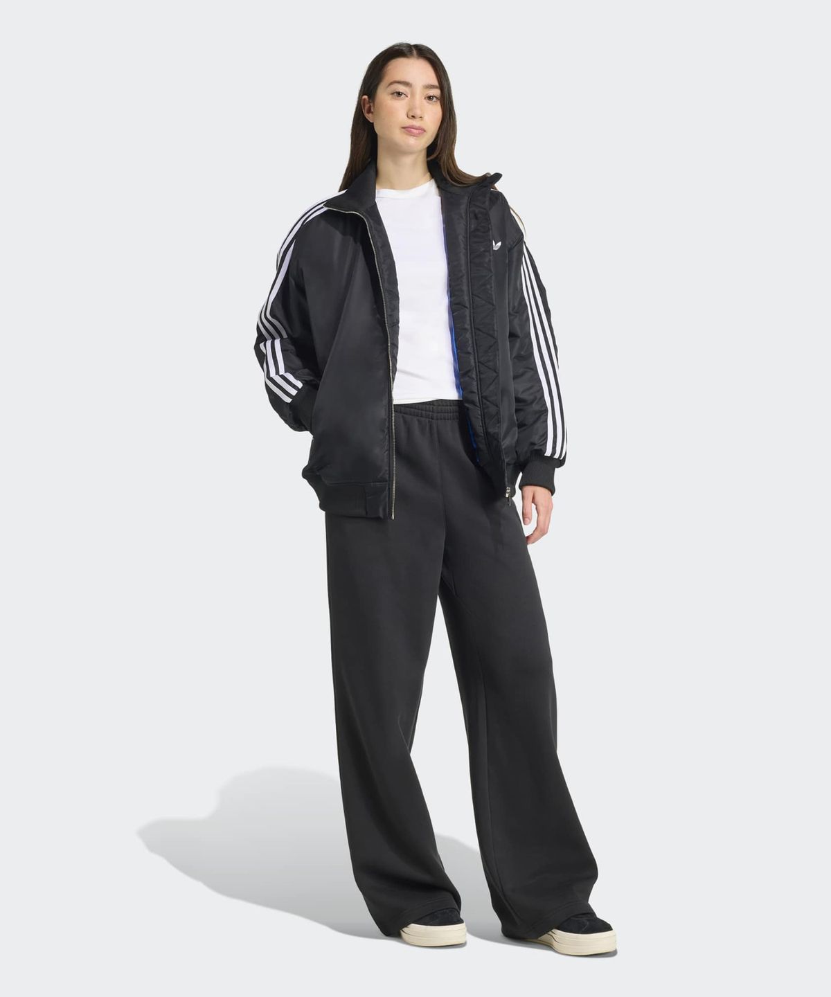 아디다스(ADIDAS) 파이어버드 오버사이즈 봄버 재킷 - 블랙 / JX2991