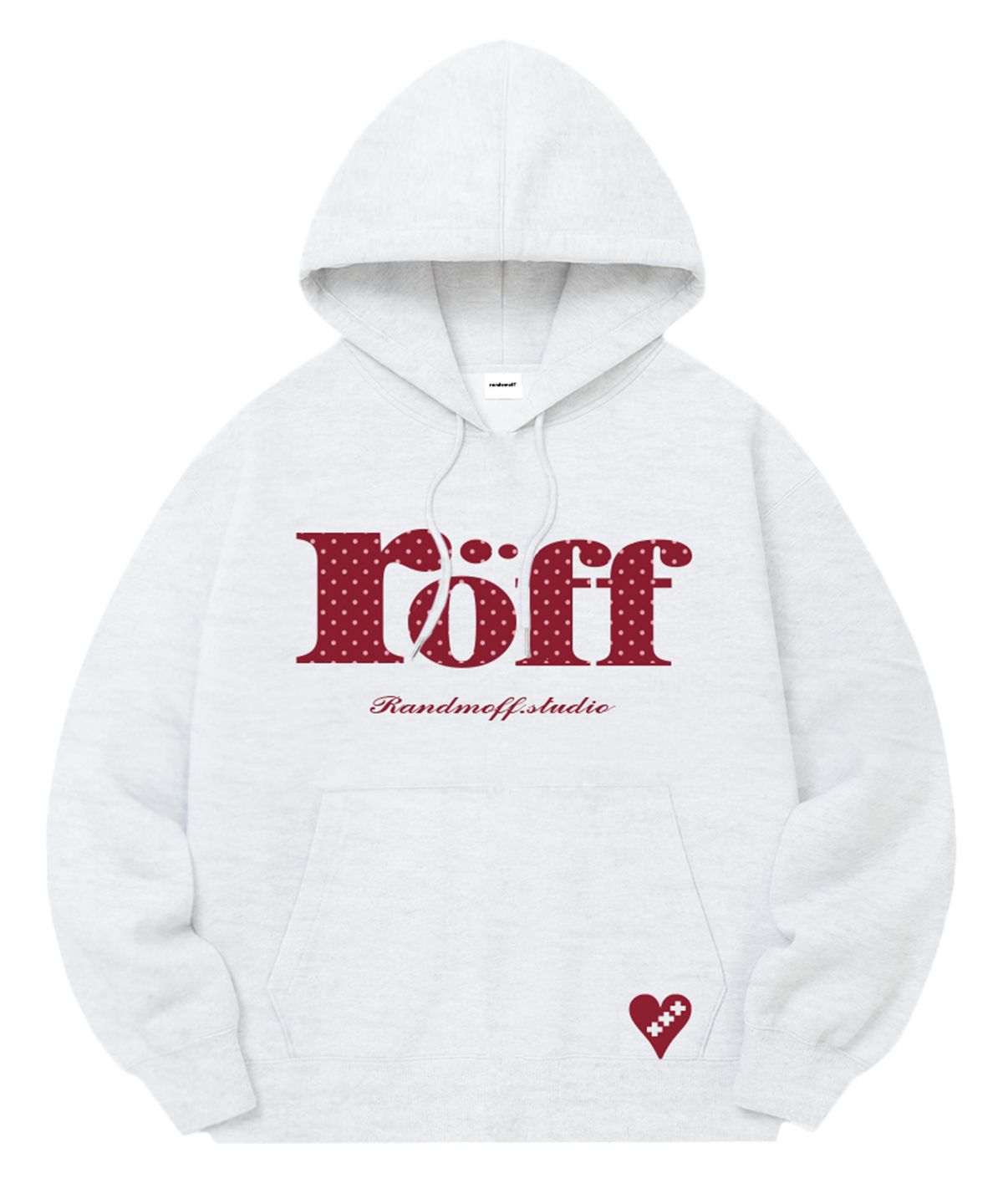 랜덤오프(RANDOMOFF) [기모선택] RÖFF TYPE PLAY DOT SEMI OVER FIT HOODIE (5color)