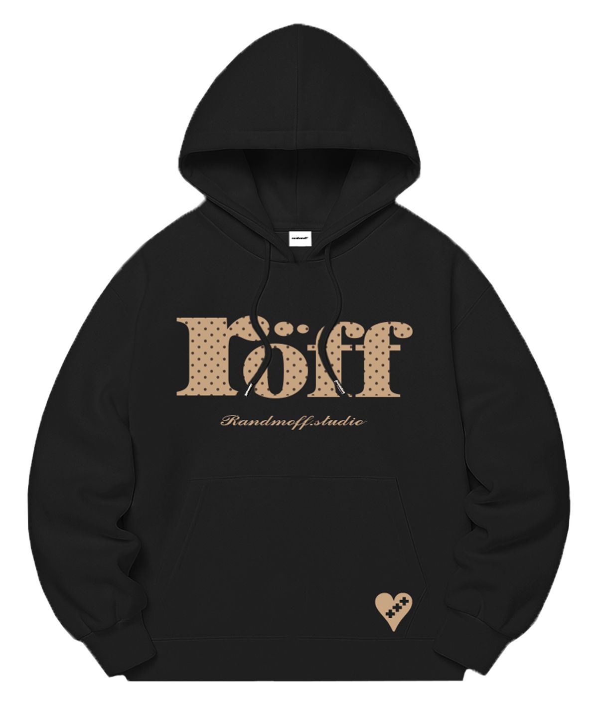 랜덤오프(RANDOMOFF) [기모선택] RÖFF TYPE PLAY DOT SEMI OVER FIT HOODIE (5color)