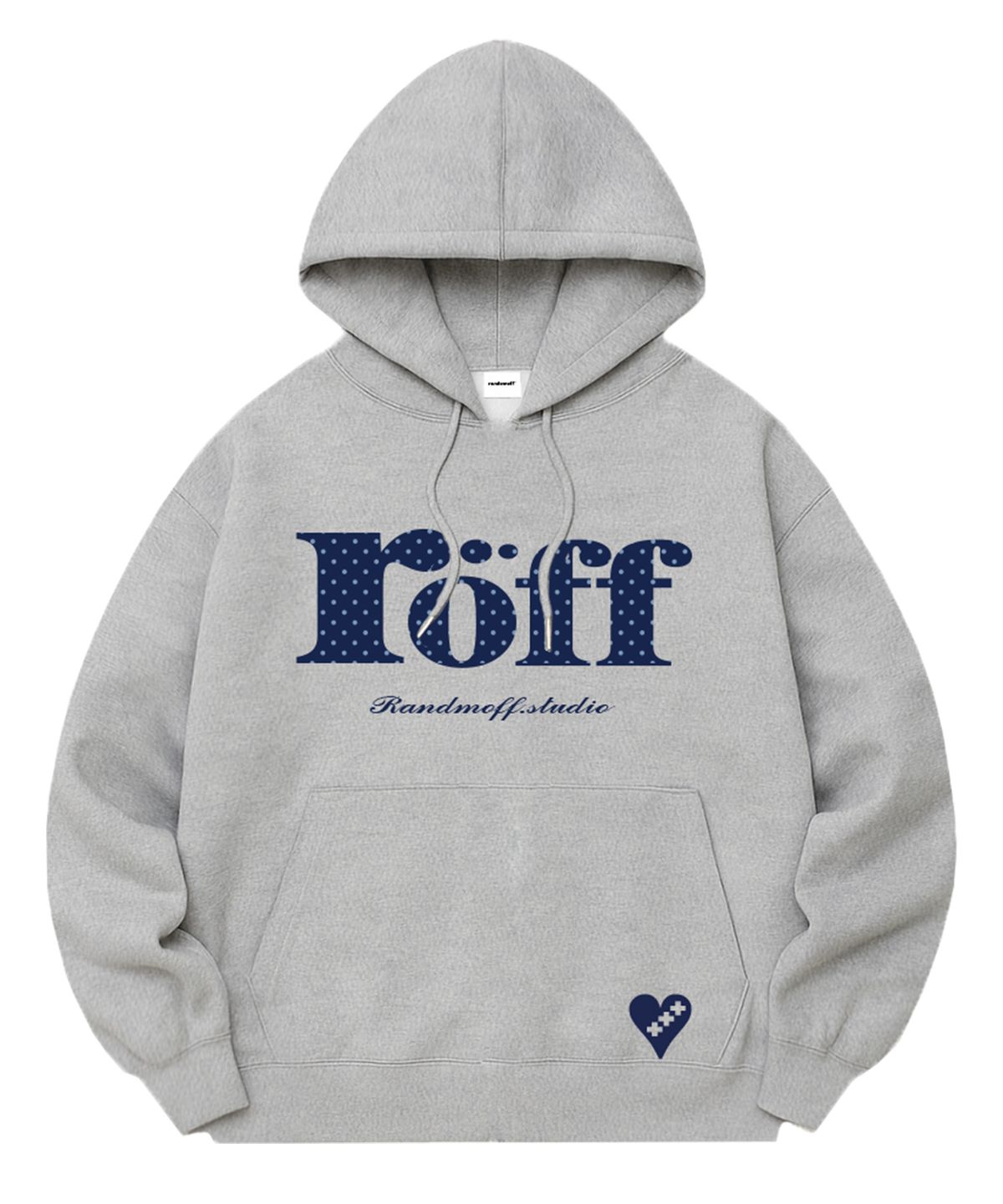 랜덤오프(RANDOMOFF) [기모선택] RÖFF TYPE PLAY DOT SEMI OVER FIT HOODIE (5color)