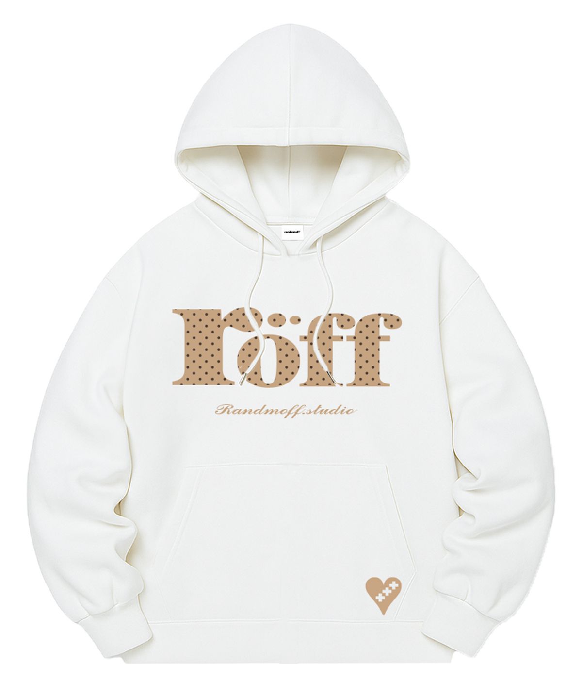 랜덤오프(RANDOMOFF) [기모선택] RÖFF TYPE PLAY DOT SEMI OVER FIT HOODIE (5color)