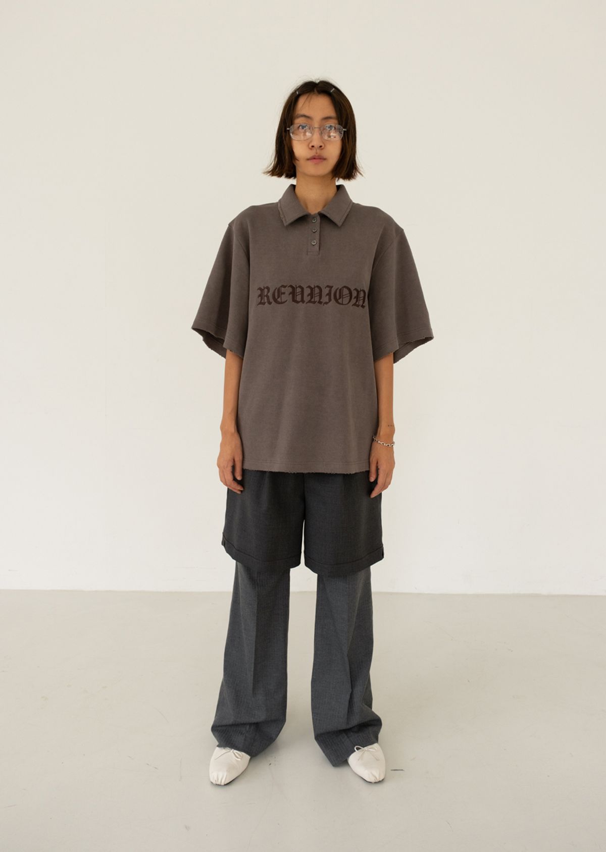 에스이오(s/e/o) REUNION POLO T-SHIRT KHAKI GRAY