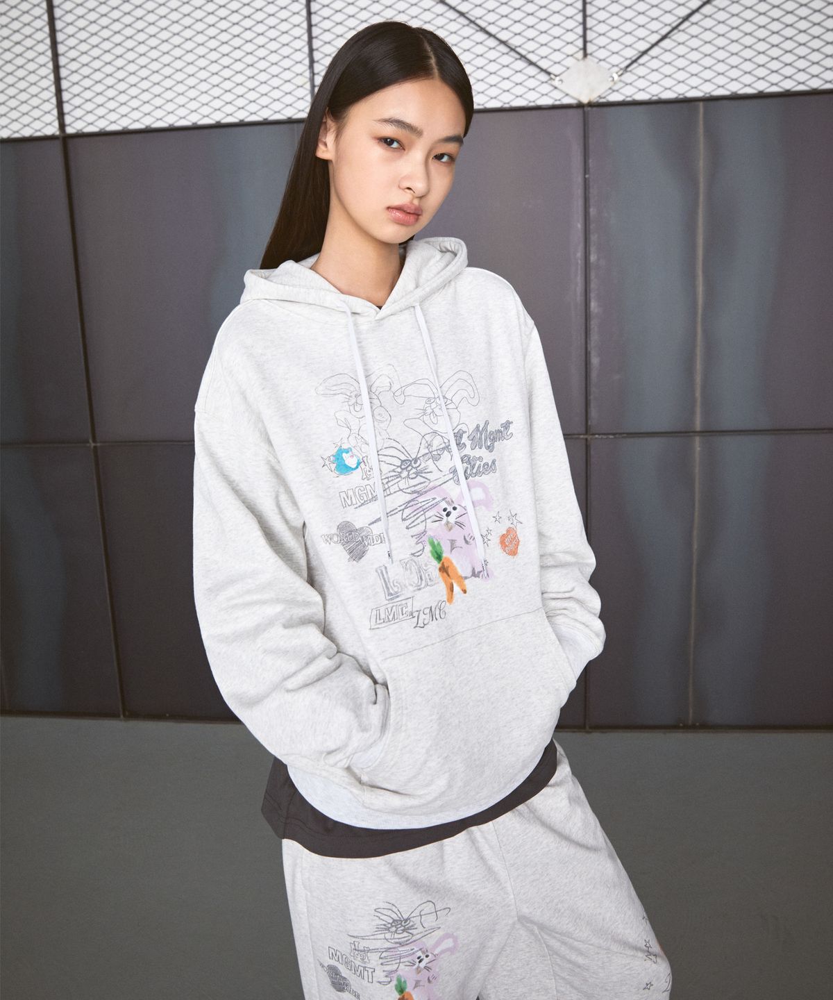 엘엠씨(LMC) DOODLE DRAWING HOODIE black