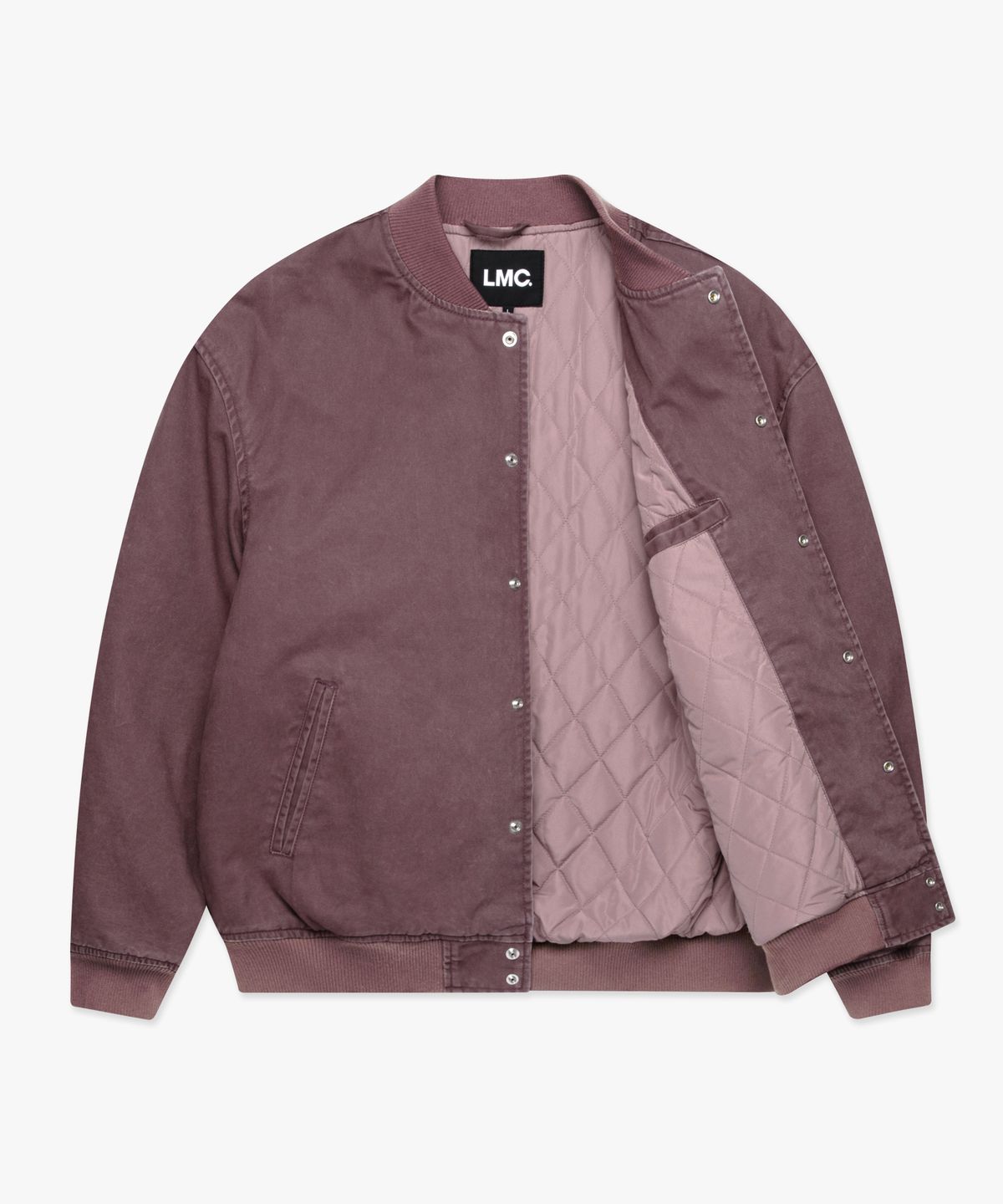 엘엠씨(LMC) WASHED VARSITY JACKET dark pink