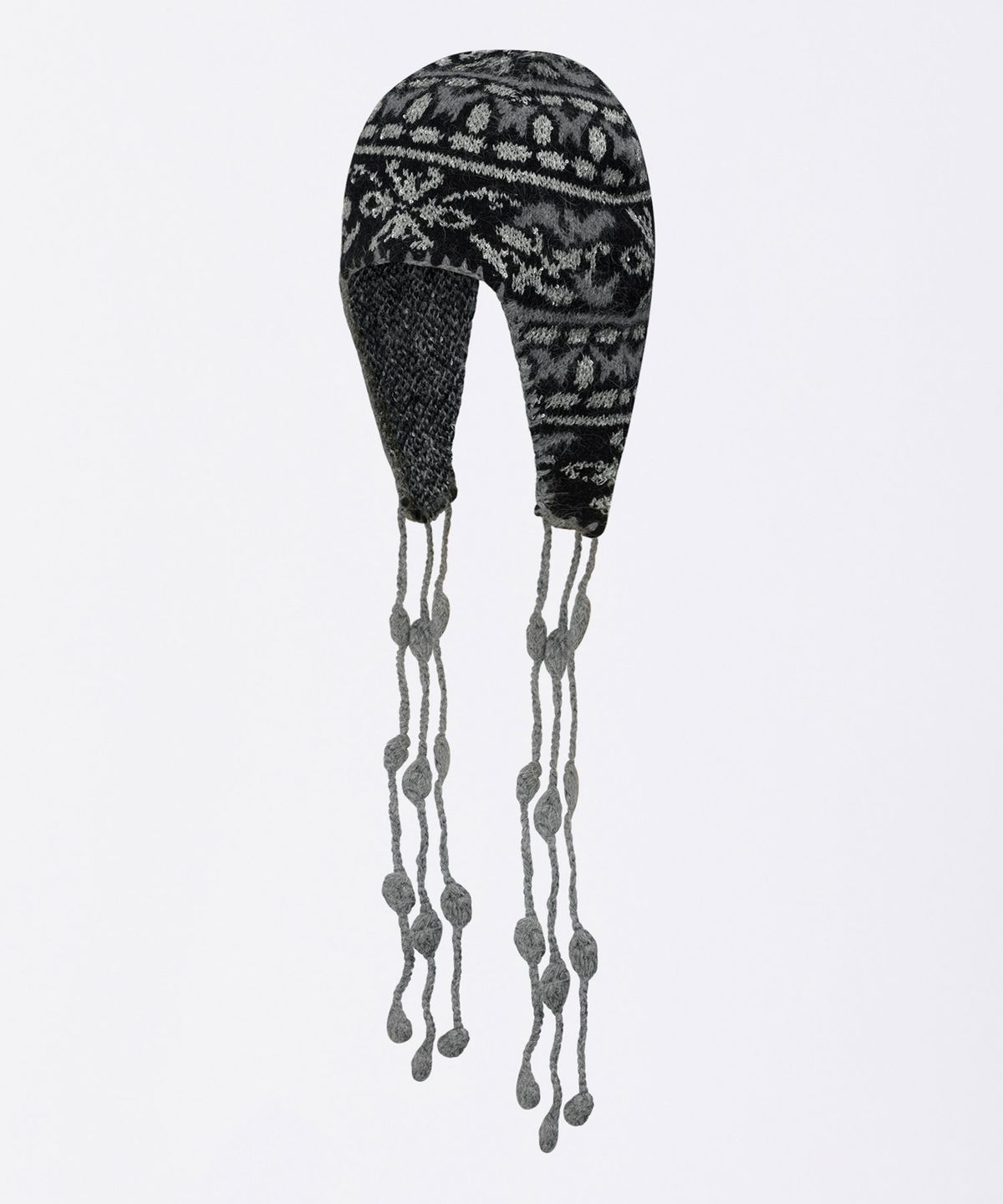 스컬프터(SCULPTOR) Sequin Nordic Earflap Beanie Black