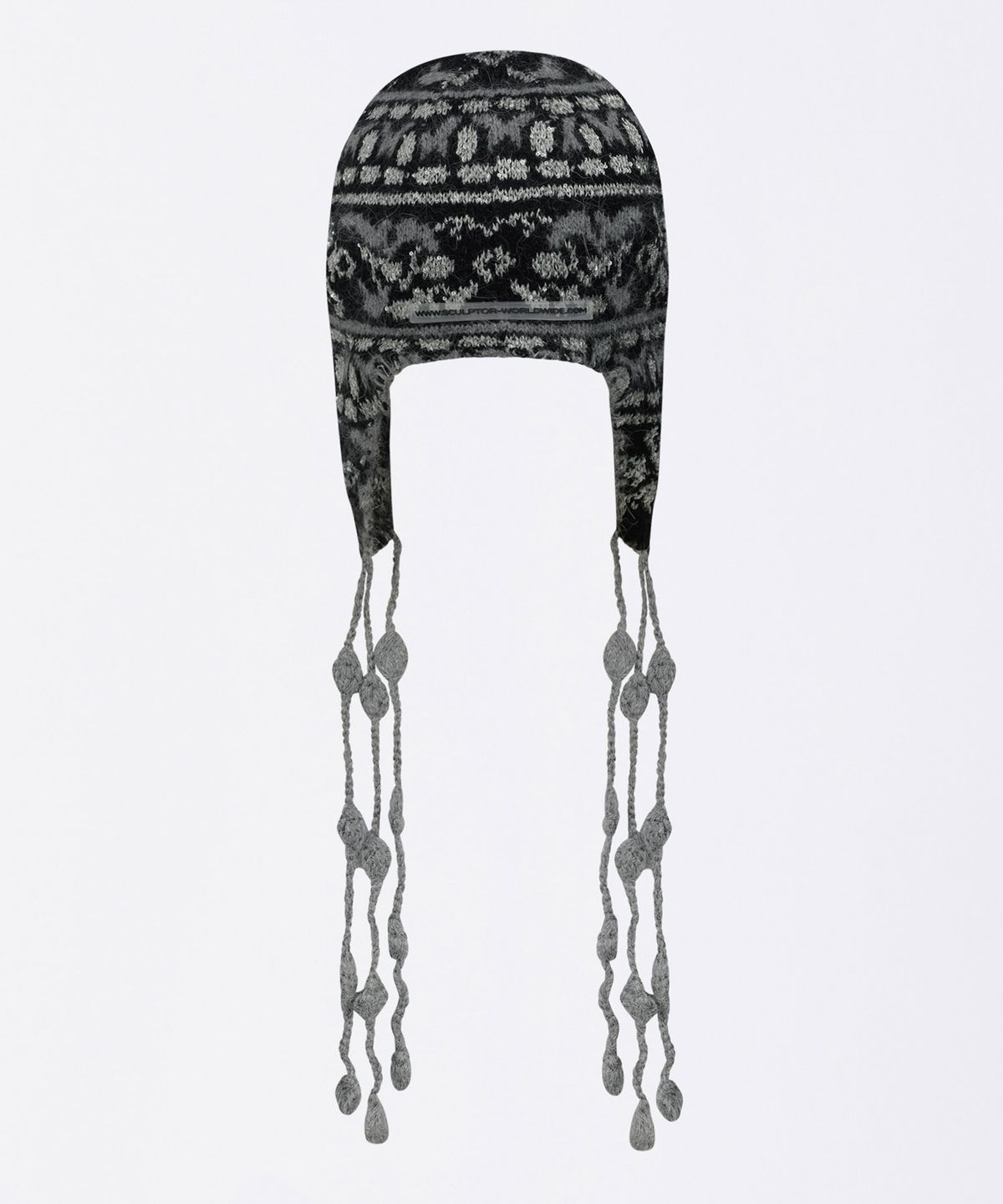 스컬프터(SCULPTOR) Sequin Nordic Earflap Beanie Black