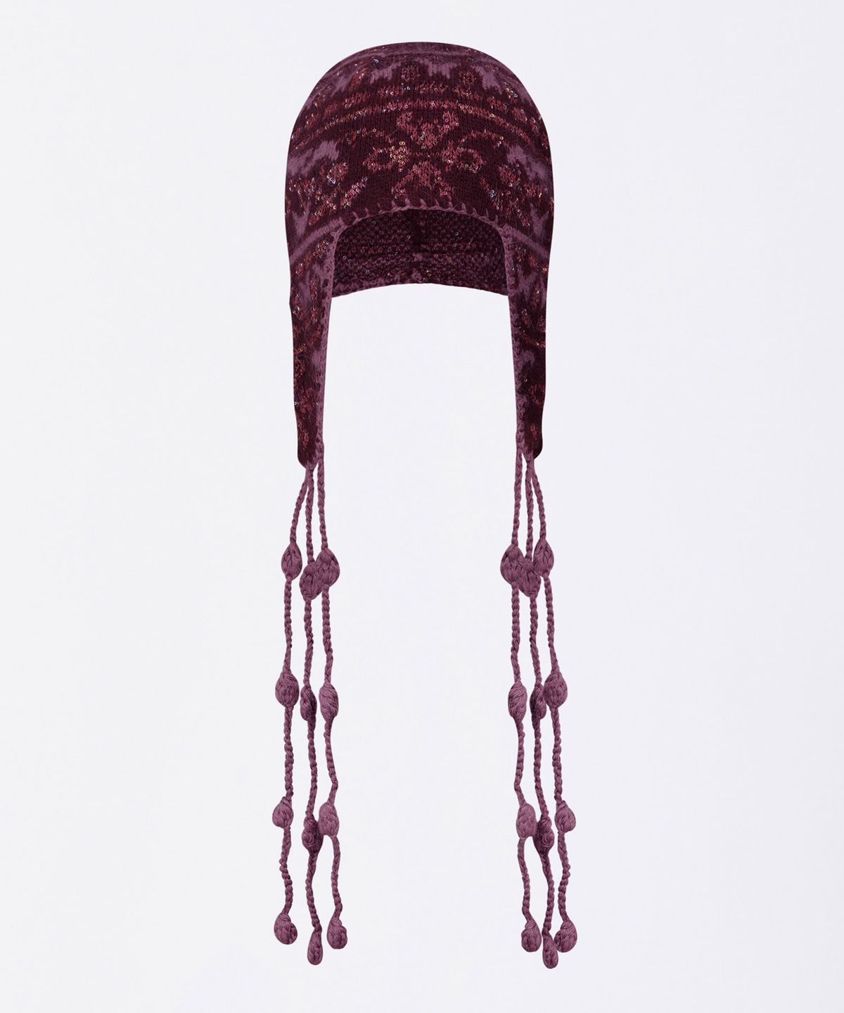 스컬프터(SCULPTOR) Sequin Nordic Earflap Beanie Deep Purple