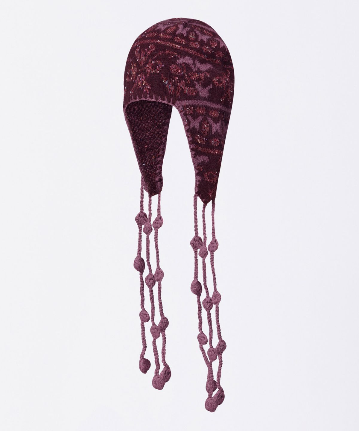스컬프터(SCULPTOR) Sequin Nordic Earflap Beanie Deep Purple