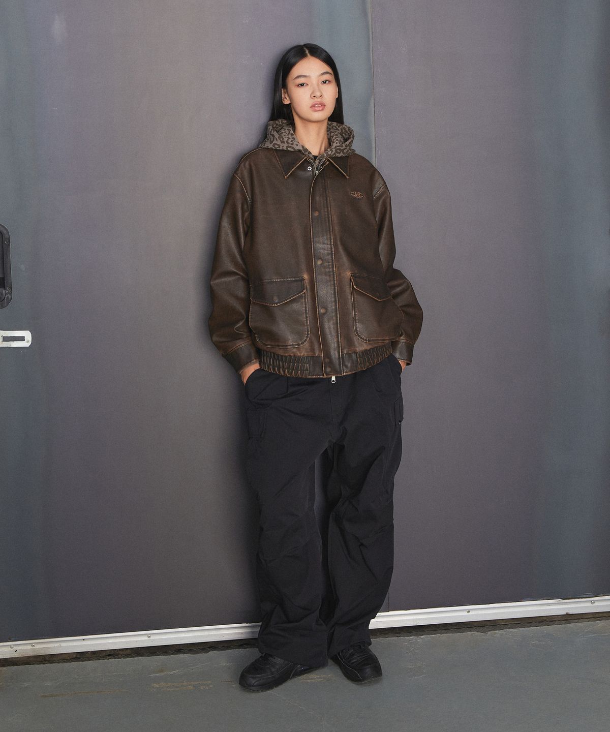 엘엠씨(LMC) G-1 FAUX LEATHER JACKET brown