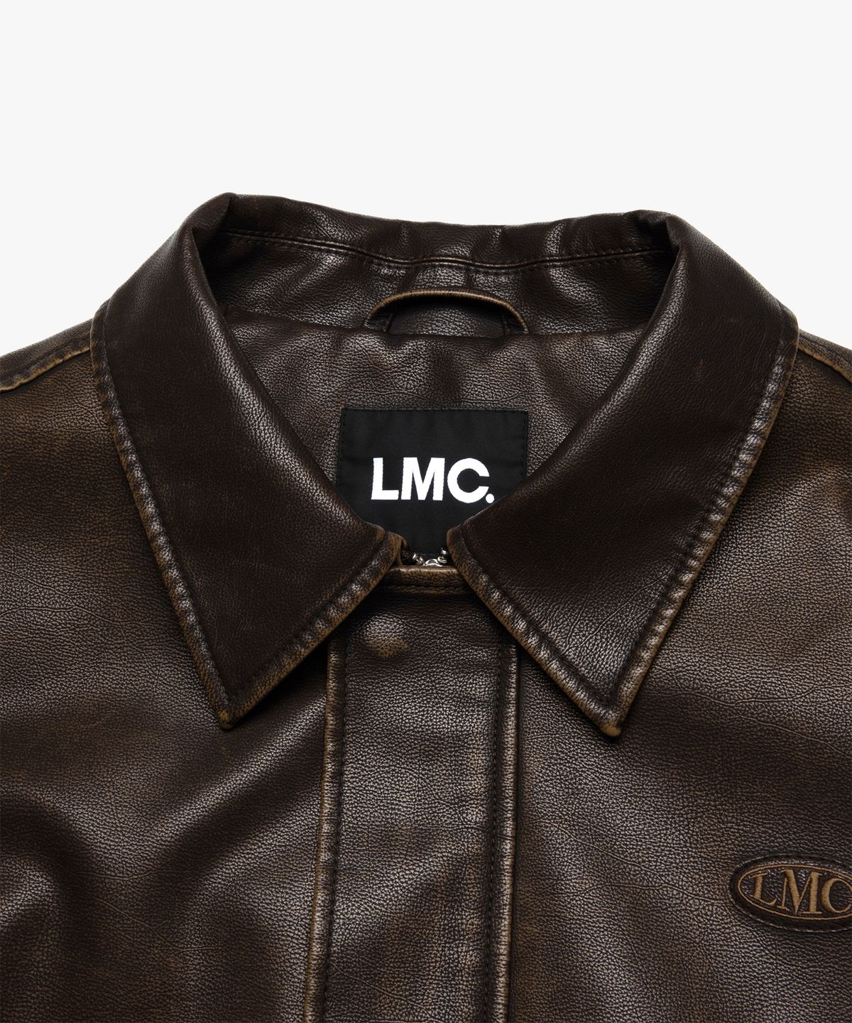 엘엠씨(LMC) G-1 FAUX LEATHER JACKET brown