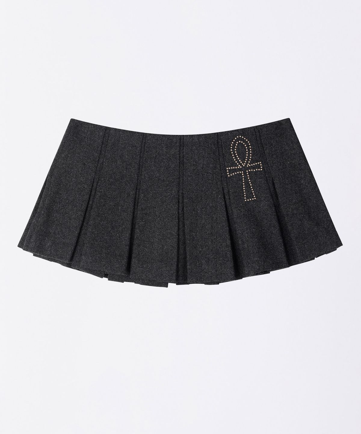 스컬프터(SCULPTOR) Wool Micro Wrap Skirt Gray