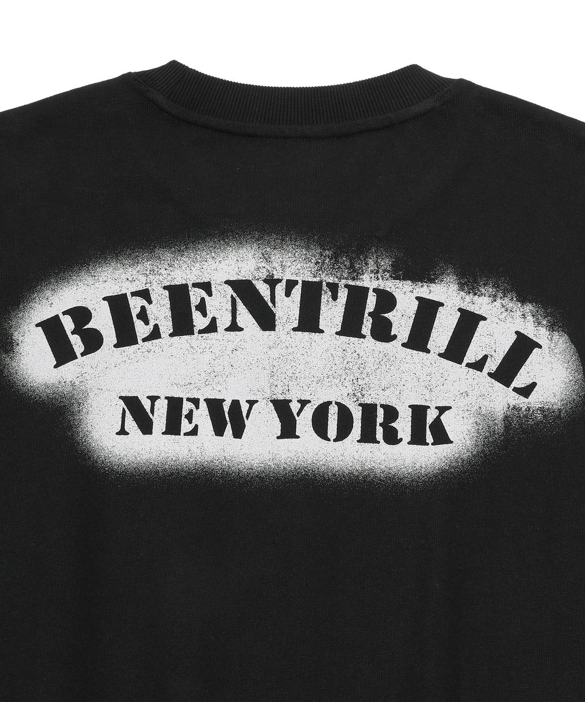 빈트릴(BEENTRILL) BNY 스탠실 페인팅 맨투맨(블랙)