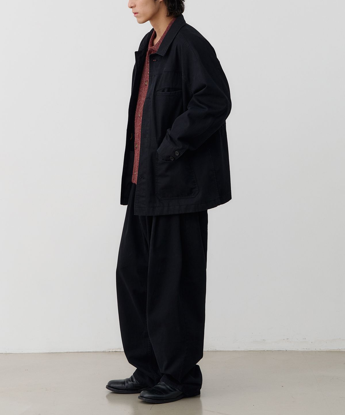 노운(NOUN) wide tapered chino pants (black)