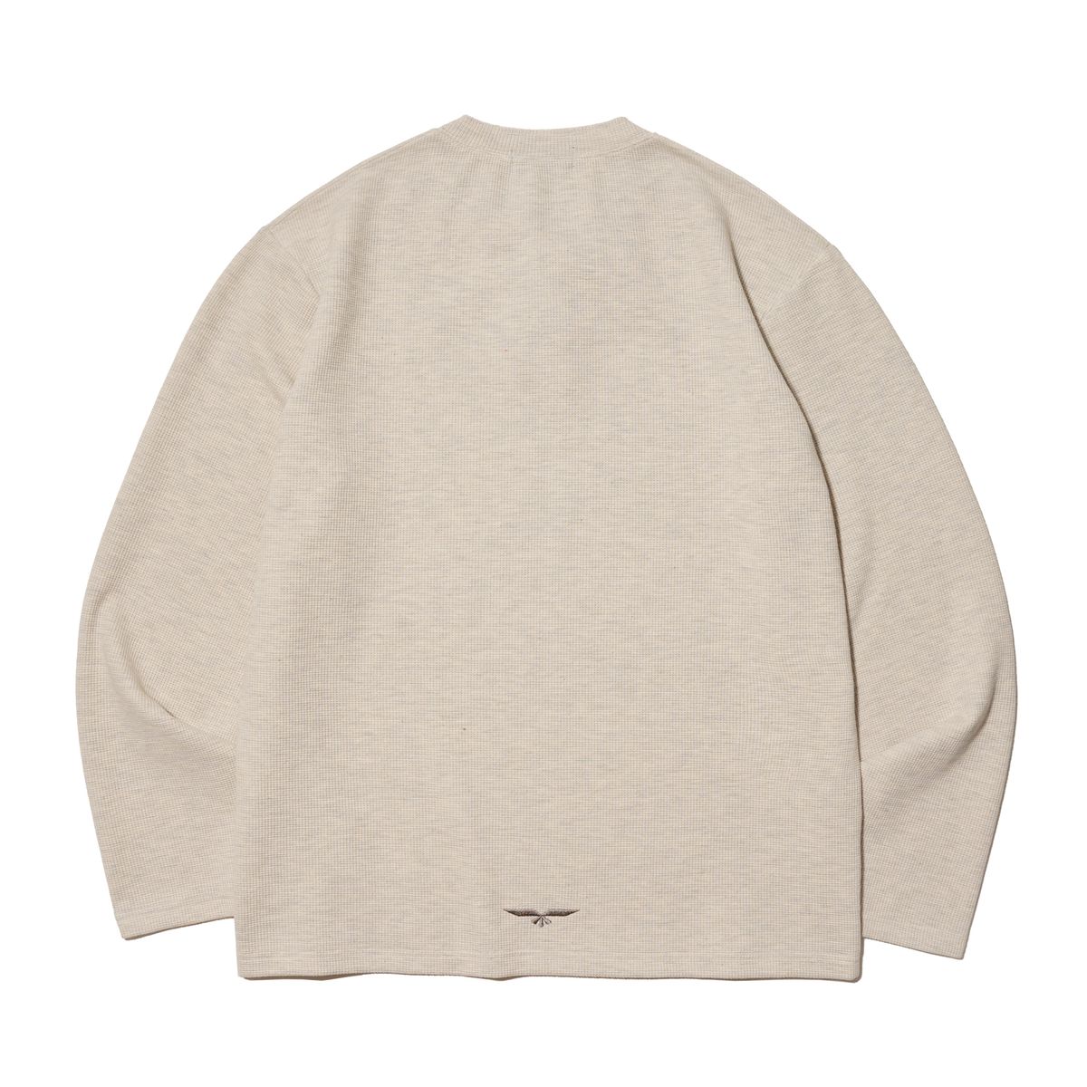 오가프(OGARP) Waffle Henley Neck Long Sleeve Oatmeal