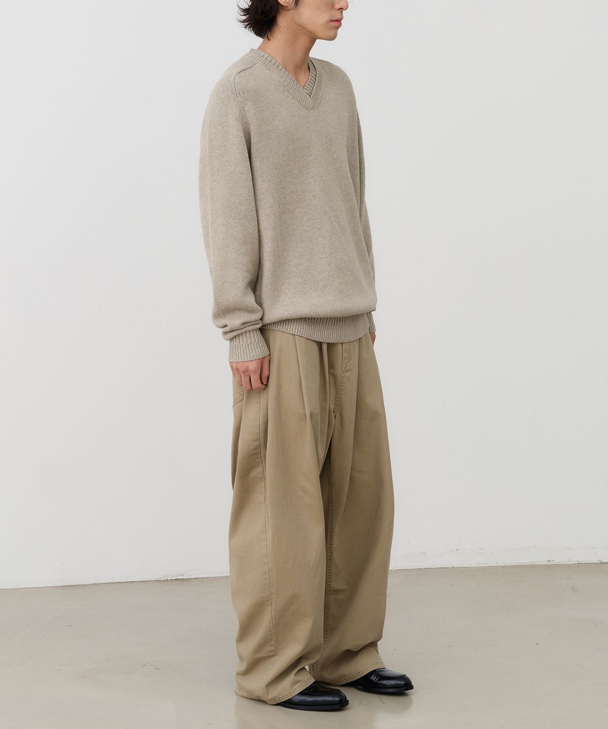 노운(NOUN) wide tapered chino pants (beige)