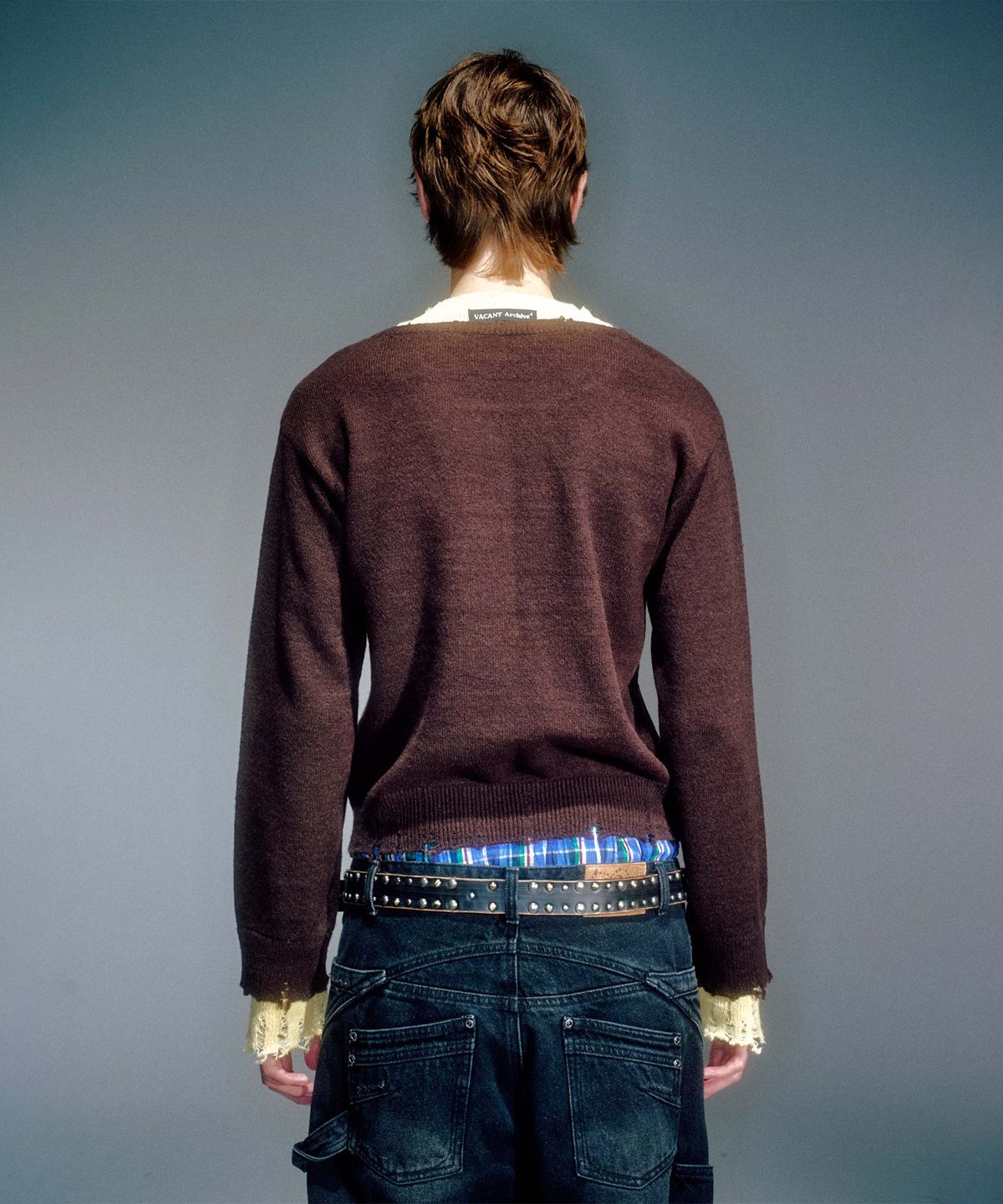 베이컨트 아카이브(VACANT ARCHIVE) KAI LAYERED KNIT BROWN
