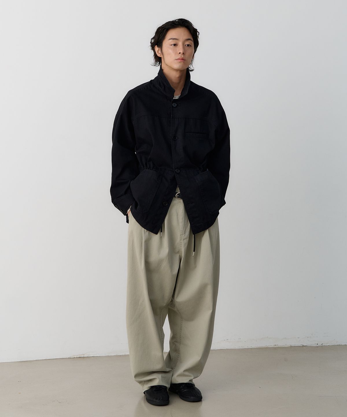노운(NOUN) wide tapered chino pants (light gray)
