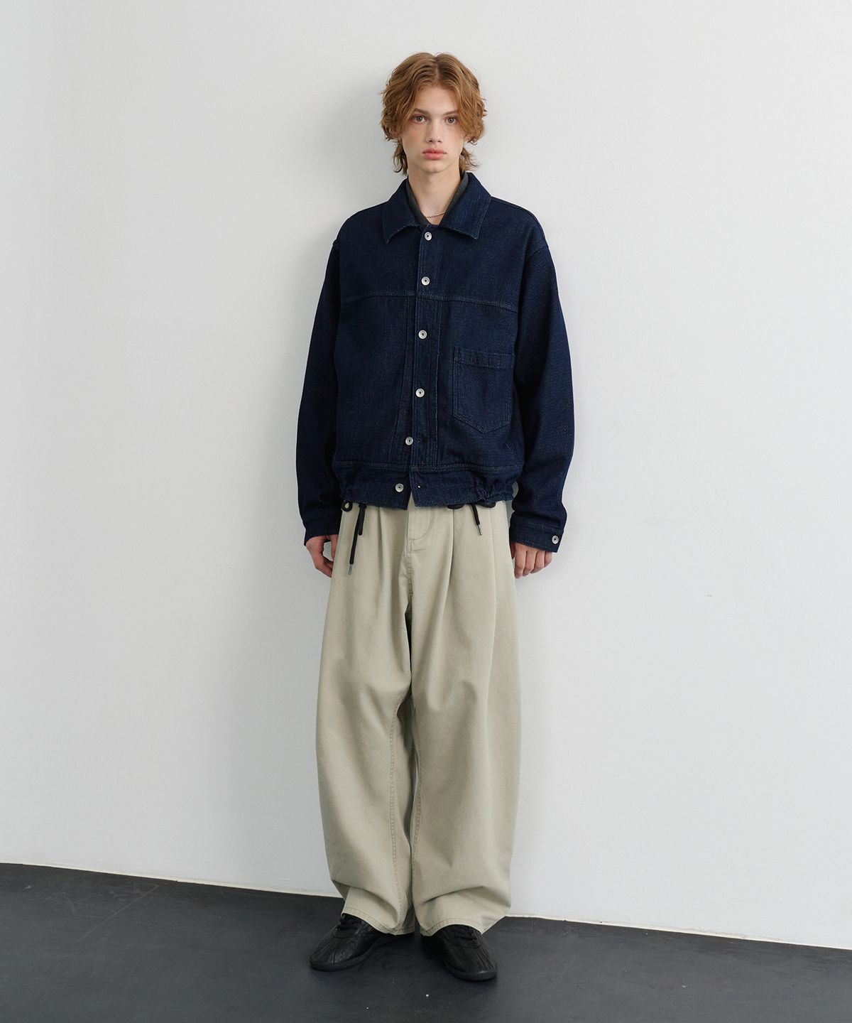 노운(NOUN) wide tapered chino pants (light gray)