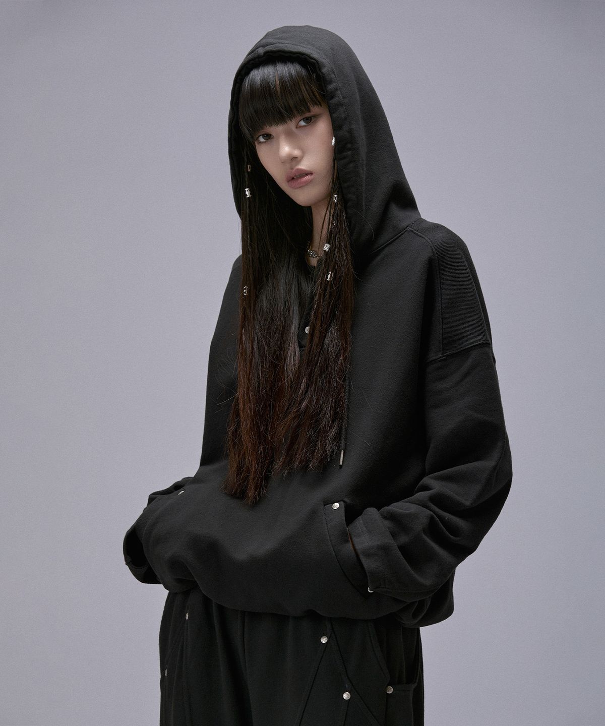 키치앤키스(KITSCH&KISS) Button Hoodie (25FTP-HOOD01)