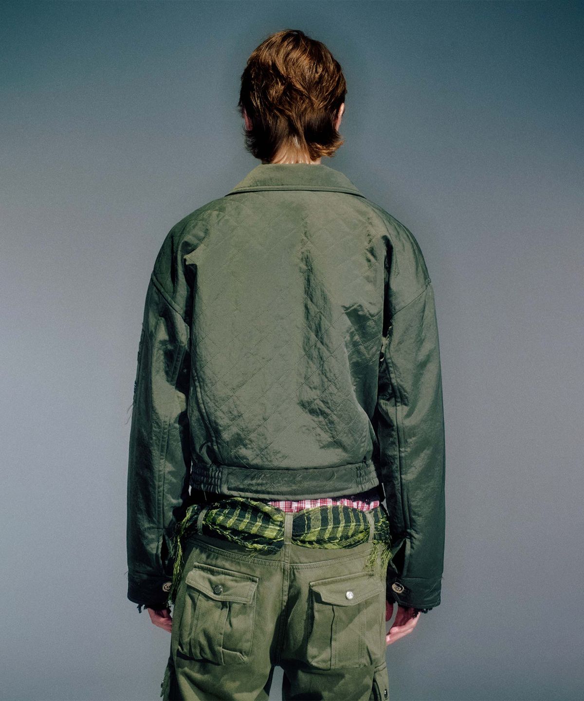 베이컨트 아카이브(VACANT ARCHIVE) MEN MATTY QUILTED BOMBER JACKET KHAKI