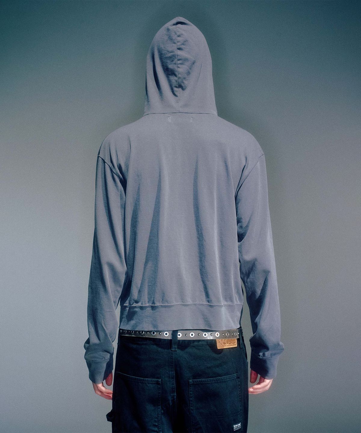 베이컨트 아카이브(VACANT ARCHIVE) MEN WORKSHOP SLIM HOODIE ZIP-UP CHARCOAL