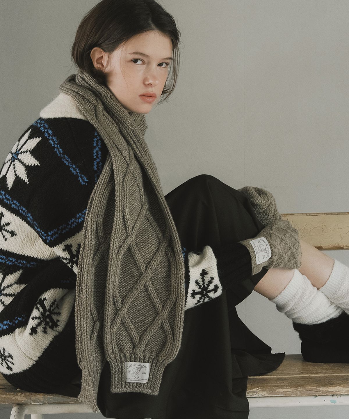 락피쉬웨더웨어(ROCKFISH WEATHERWEAR) DIAMOND CABLE SCARF - 4 colors