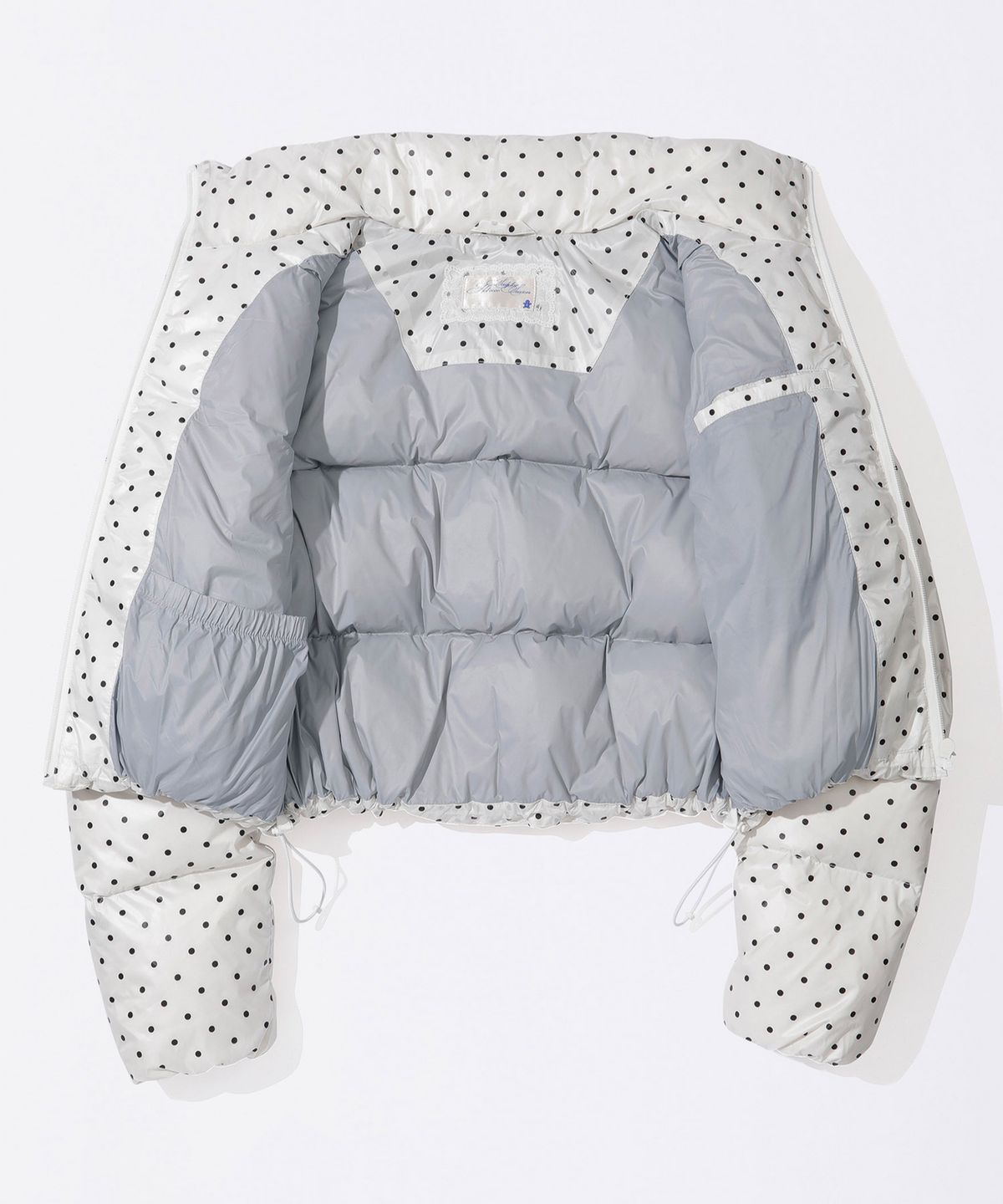 스컬프터(SCULPTOR) Polka Cropped Puffer Down Ivory