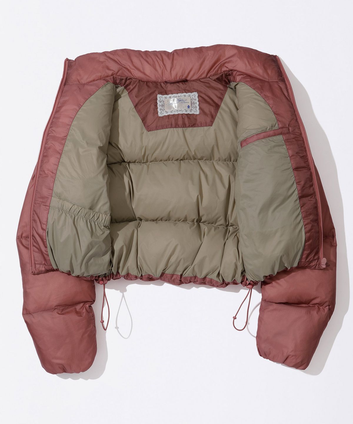 스컬프터(SCULPTOR) Matte Cropped Puffer Down Plum Red