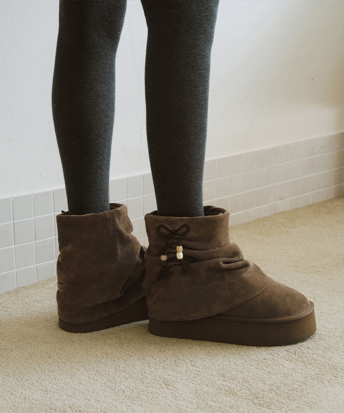 락피쉬웨더웨어(ROCKFISH WEATHERWEAR) GATHERED MAXI FOLDED BOOTS SHORT - 2 colors