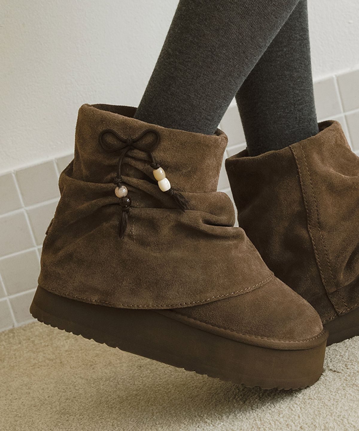 락피쉬웨더웨어(ROCKFISH WEATHERWEAR) GATHERED MAXI FOLDED BOOTS SHORT - 2 colors