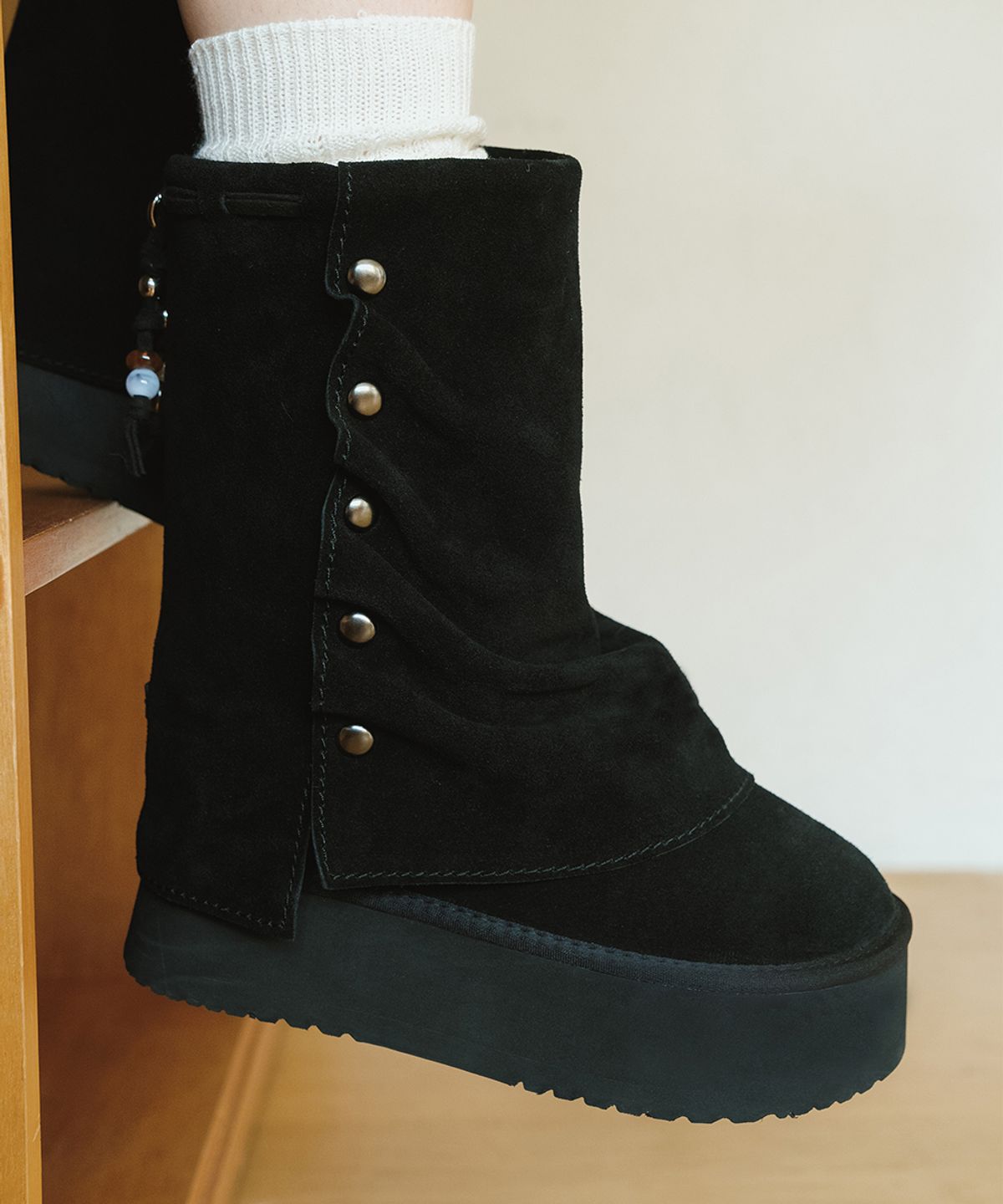 락피쉬웨더웨어(ROCKFISH WEATHERWEAR) STUD MAXI FOLDED BOOTS MIDDLE - 2 colors