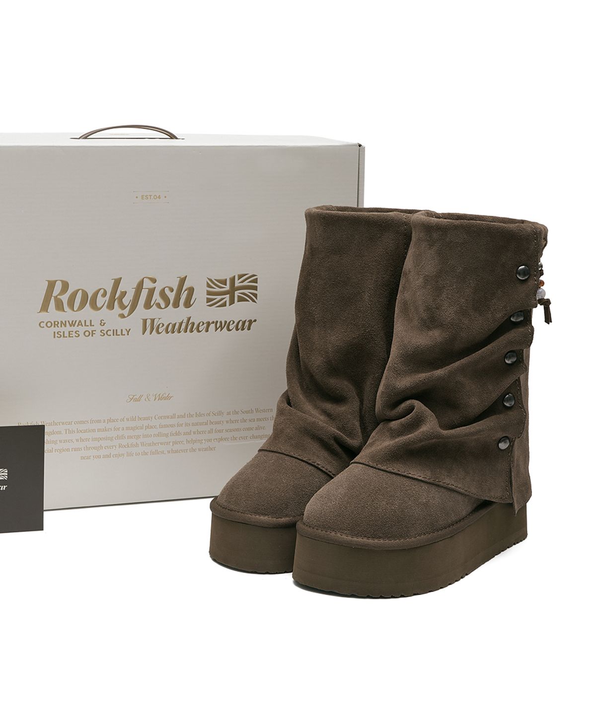 락피쉬웨더웨어(ROCKFISH WEATHERWEAR) STUD MAXI FOLDED BOOTS MIDDLE - 2 colors