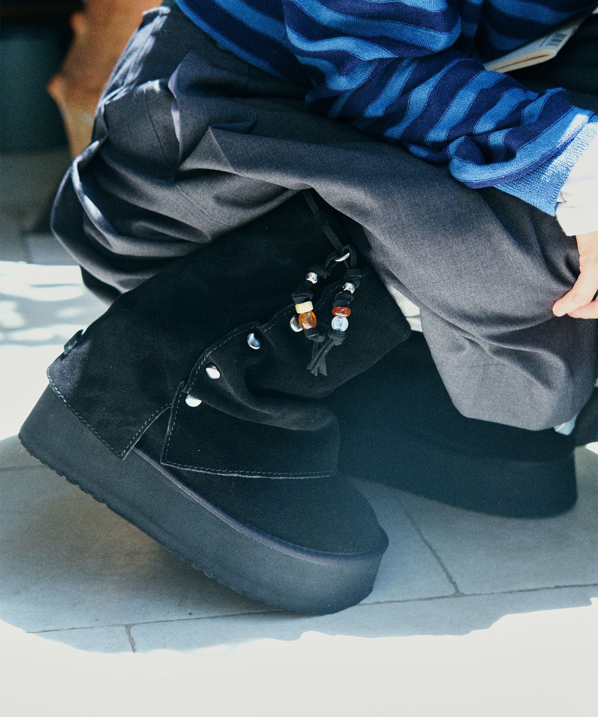 락피쉬웨더웨어(ROCKFISH WEATHERWEAR) STUD MAXI FOLDED BOOTS MIDDLE - 2 colors