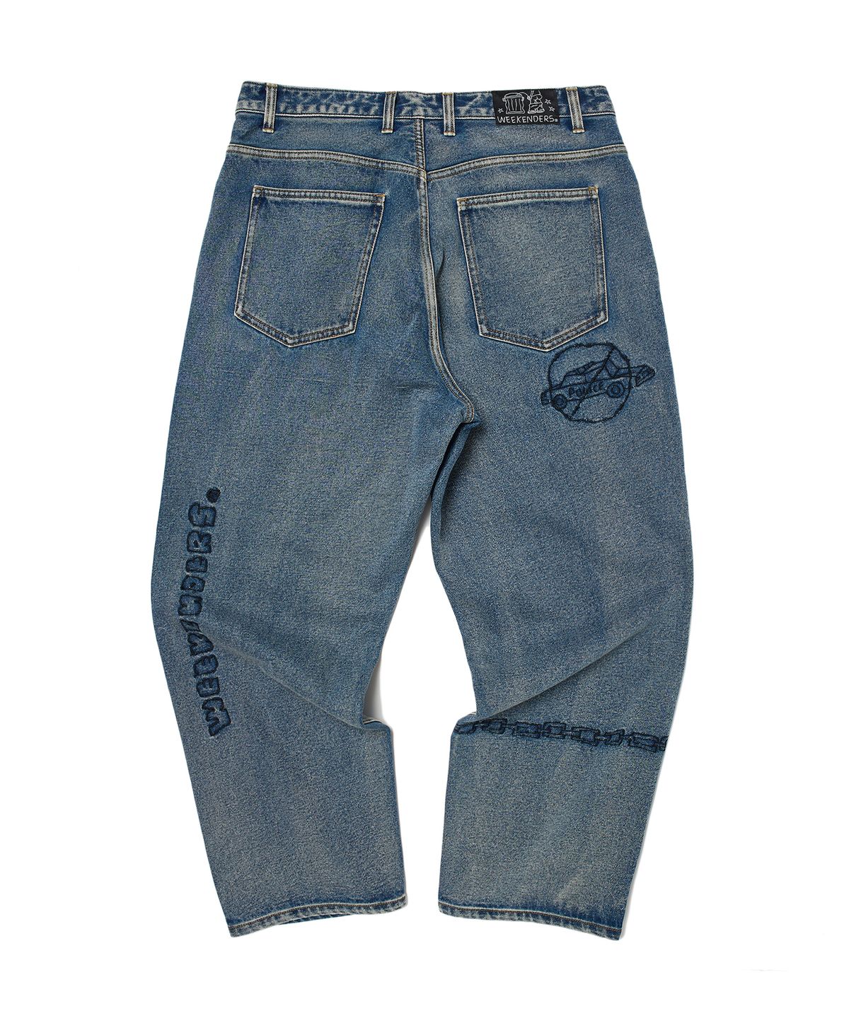 위캔더스(WKNDRS) TATTOO DENIM PANTS (L.DENIM)