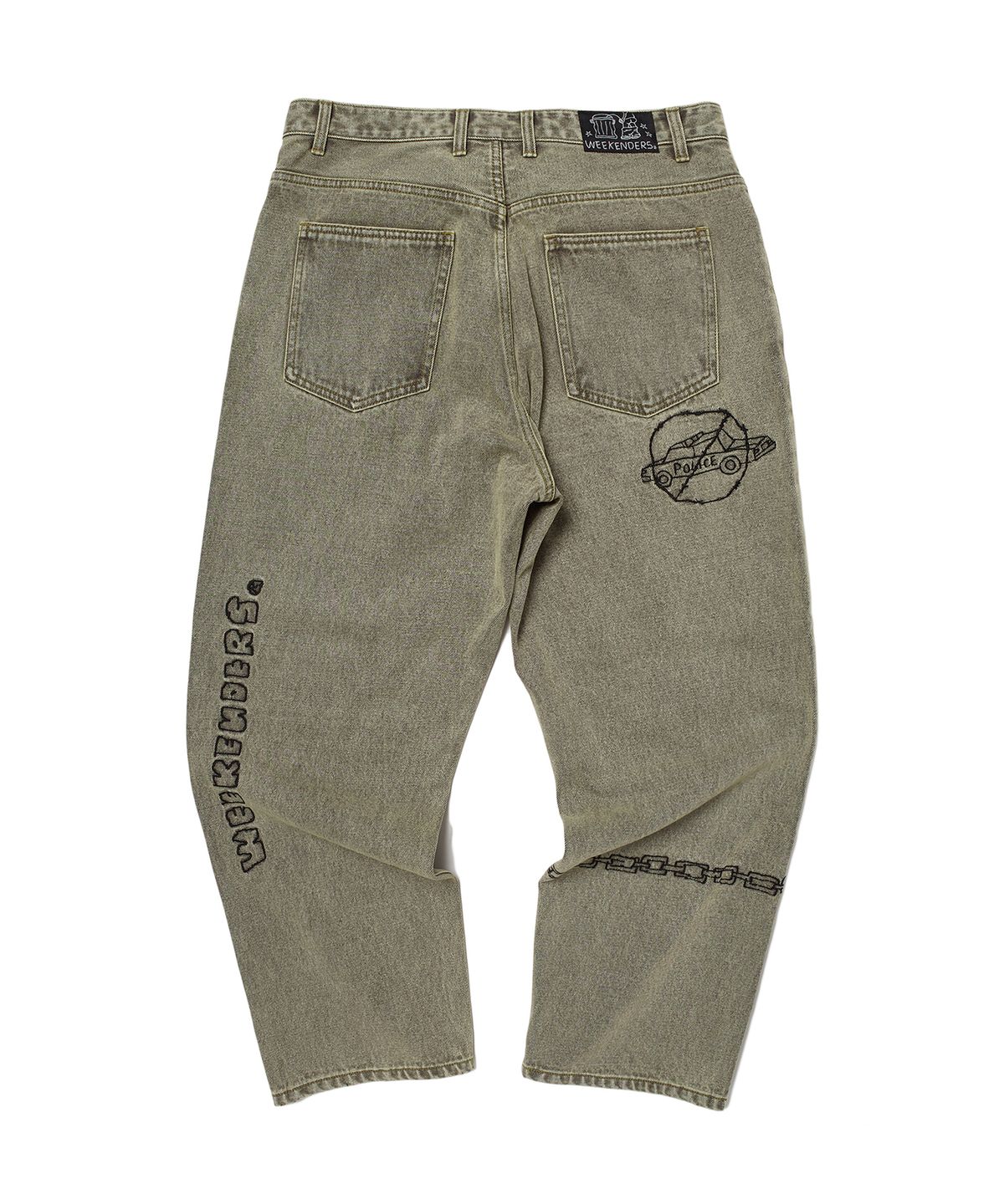 위캔더스(WKNDRS) TATTOO DENIM PANTS (BEIGE)
