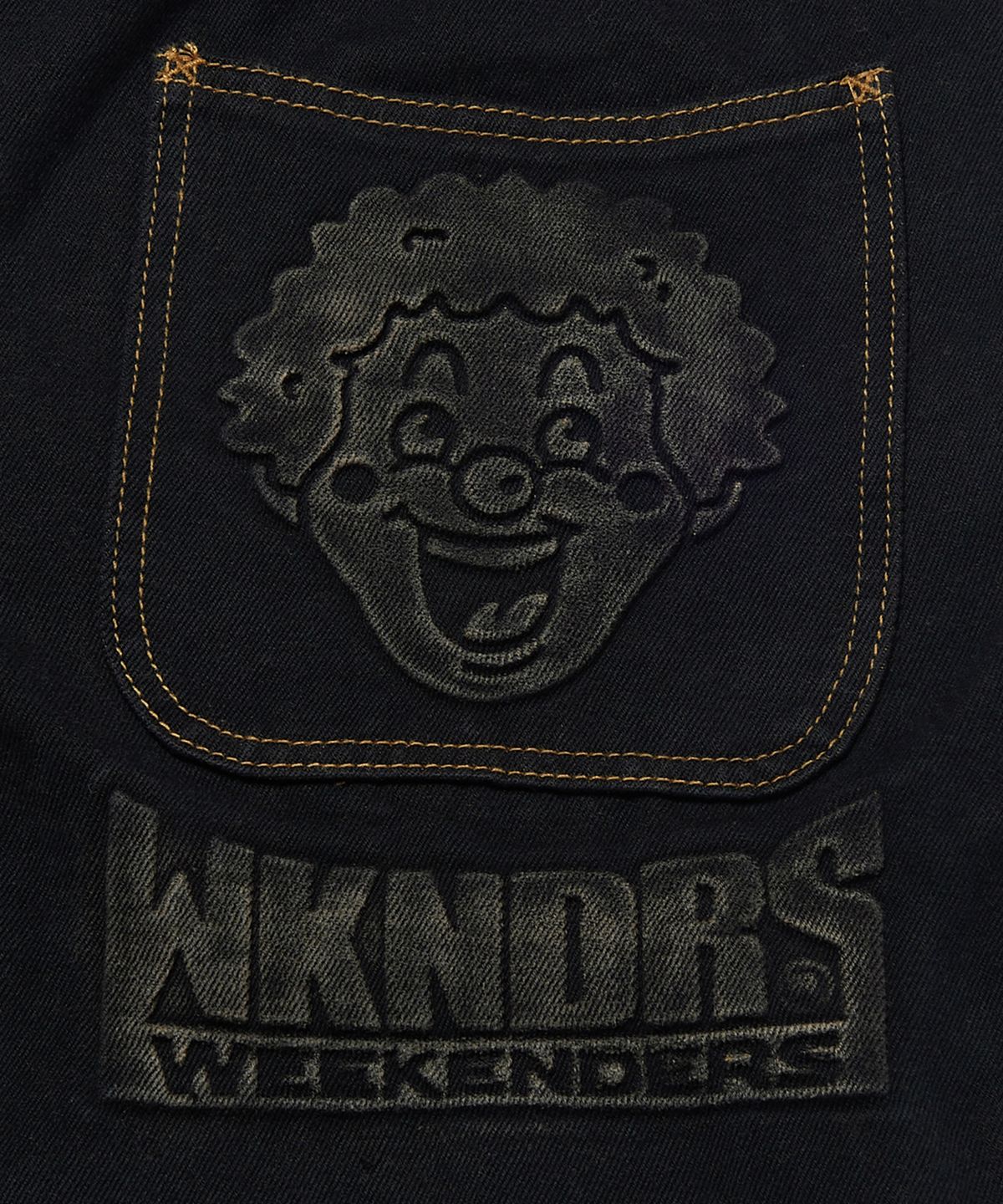 위캔더스(WKNDRS) BIG PIERROT DENIM PANTS (BLACK)