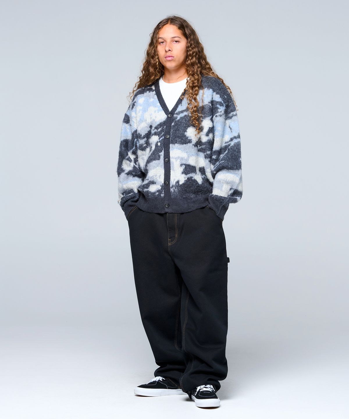 위캔더스(WKNDRS) BIG PIERROT DENIM PANTS (BLACK)