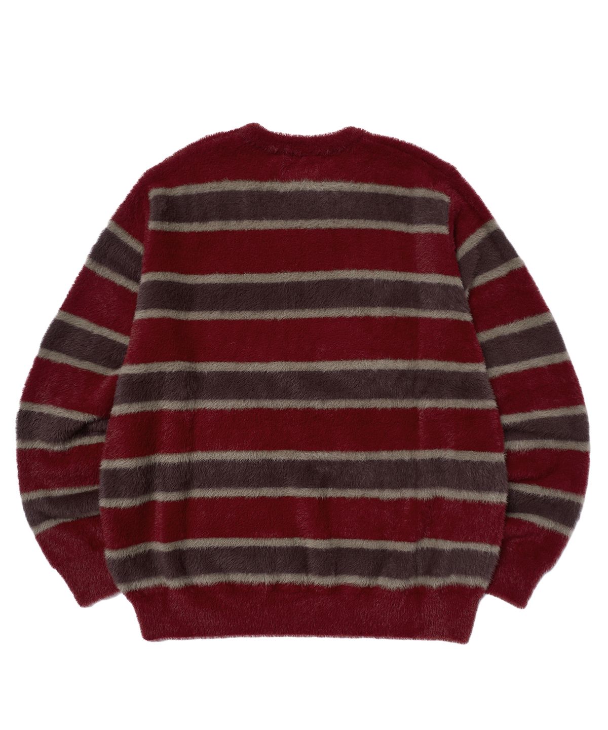 위캔더스(WKNDRS) STRIPED KNIT SWEATER (BURGUNDY)