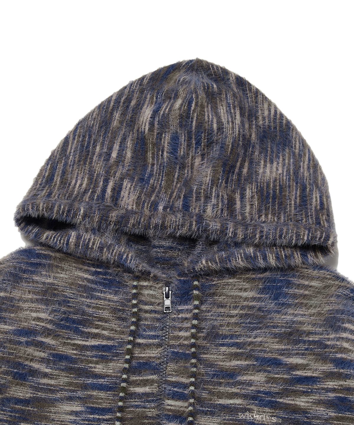 위캔더스(WKNDRS) MULTI STRIPED HAIRY ZIPUP (NAVY)