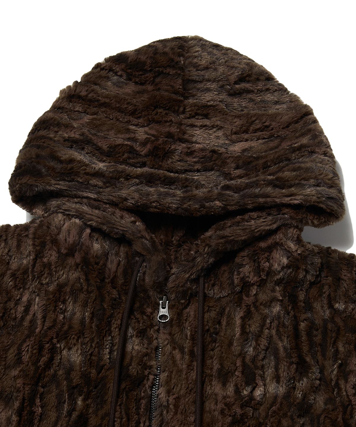 위캔더스(WKNDRS) FAUX FUR ZIPUP HOODIE (BROWN)