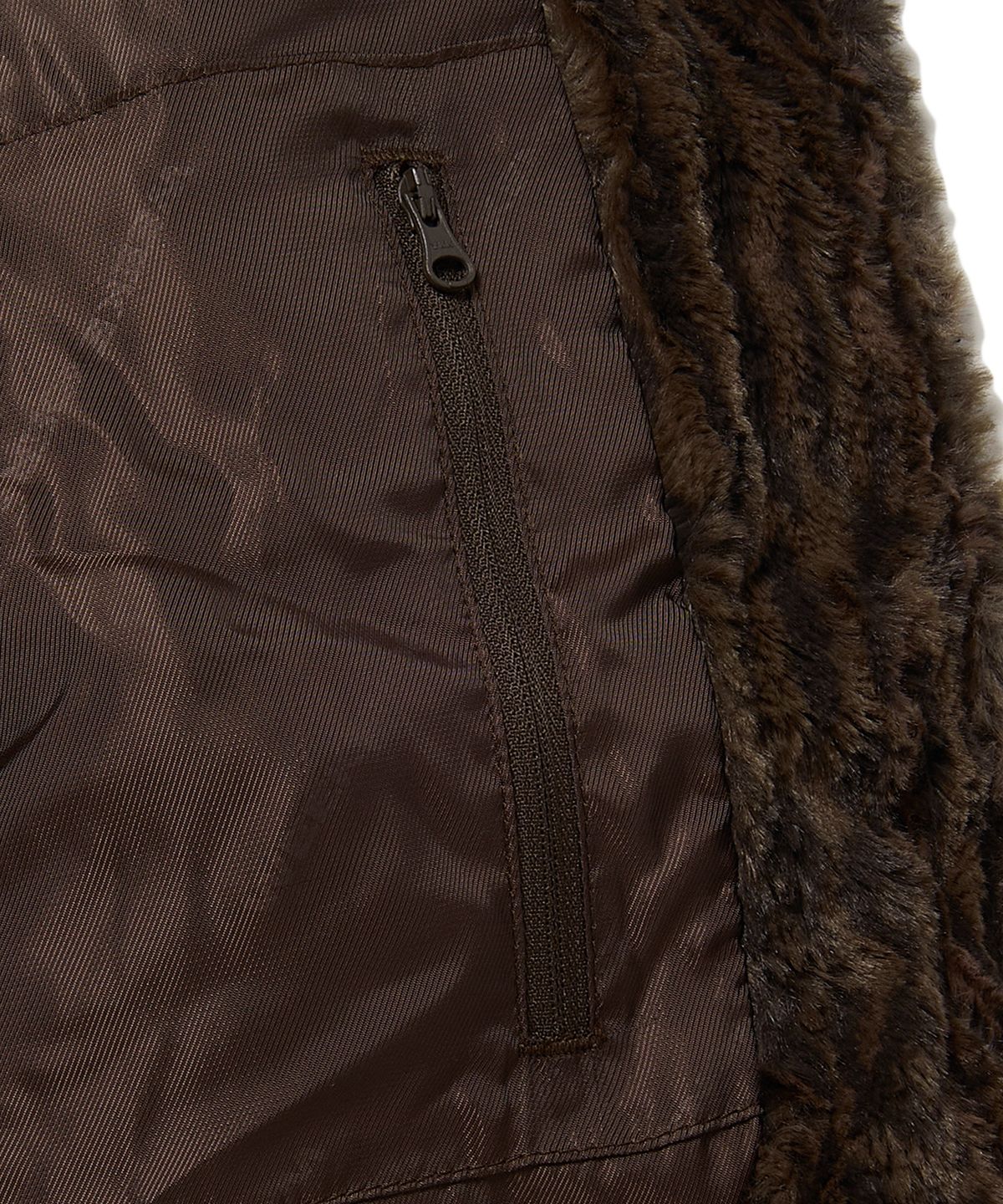 위캔더스(WKNDRS) FAUX FUR ZIPUP HOODIE (BROWN)