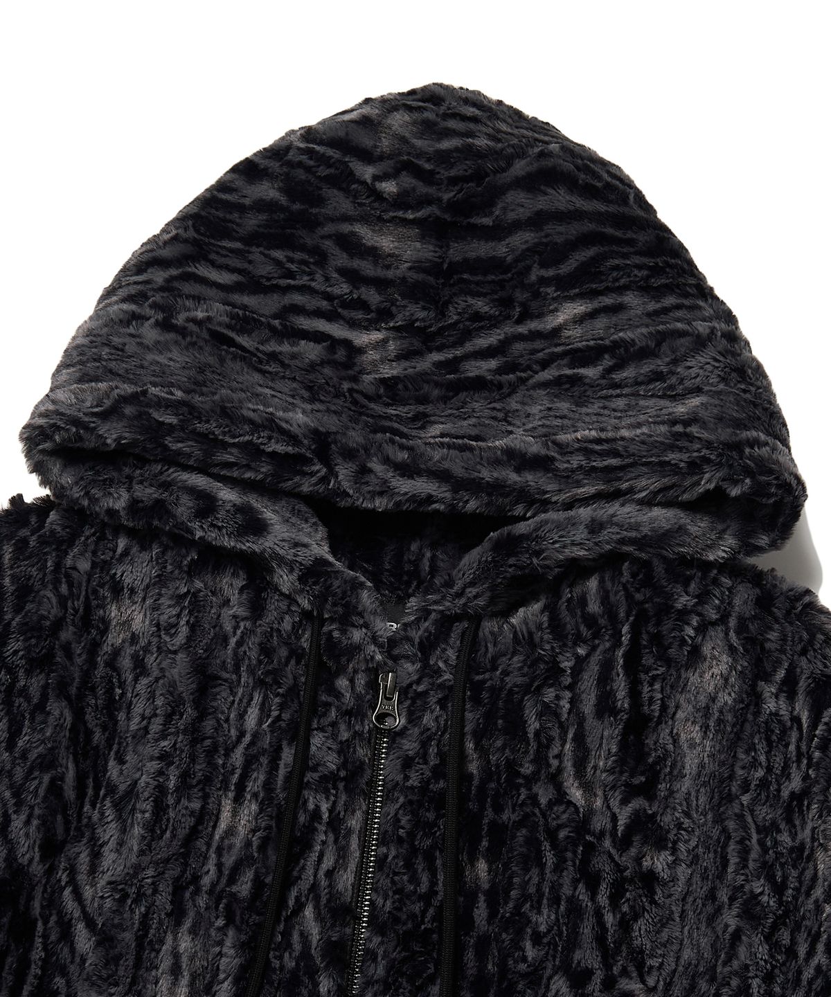 위캔더스(WKNDRS) FAUX FUR ZIPUP HOODIE (BLACK)