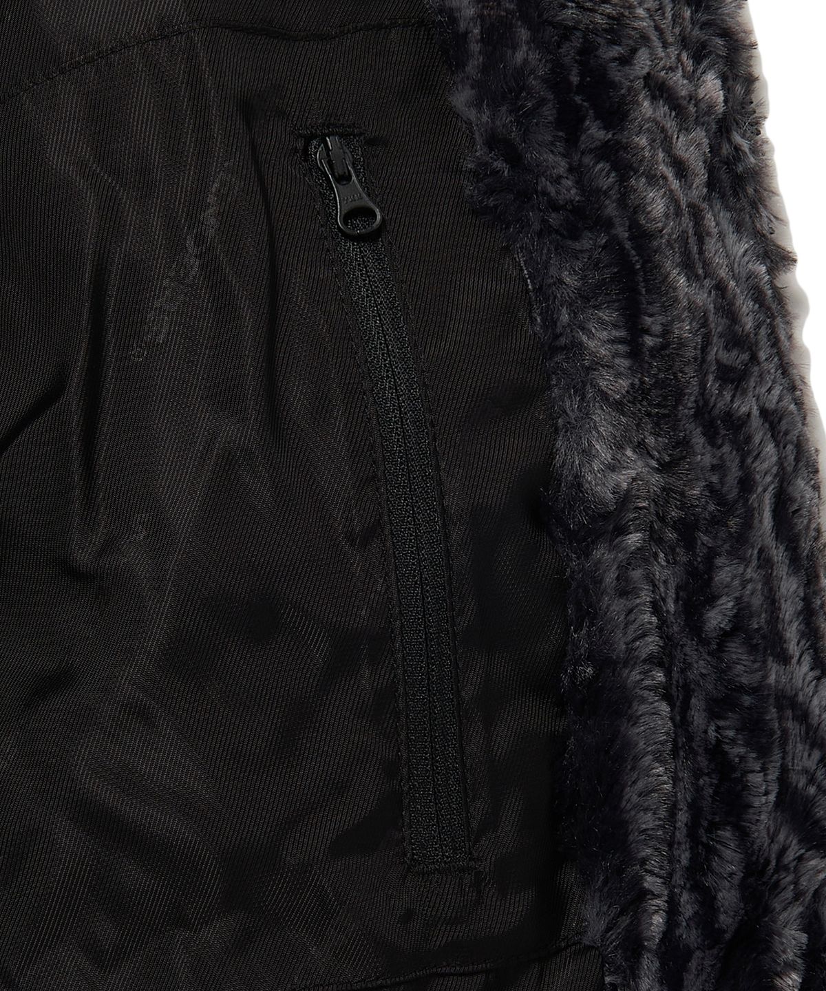 위캔더스(WKNDRS) FAUX FUR ZIPUP HOODIE (BLACK)