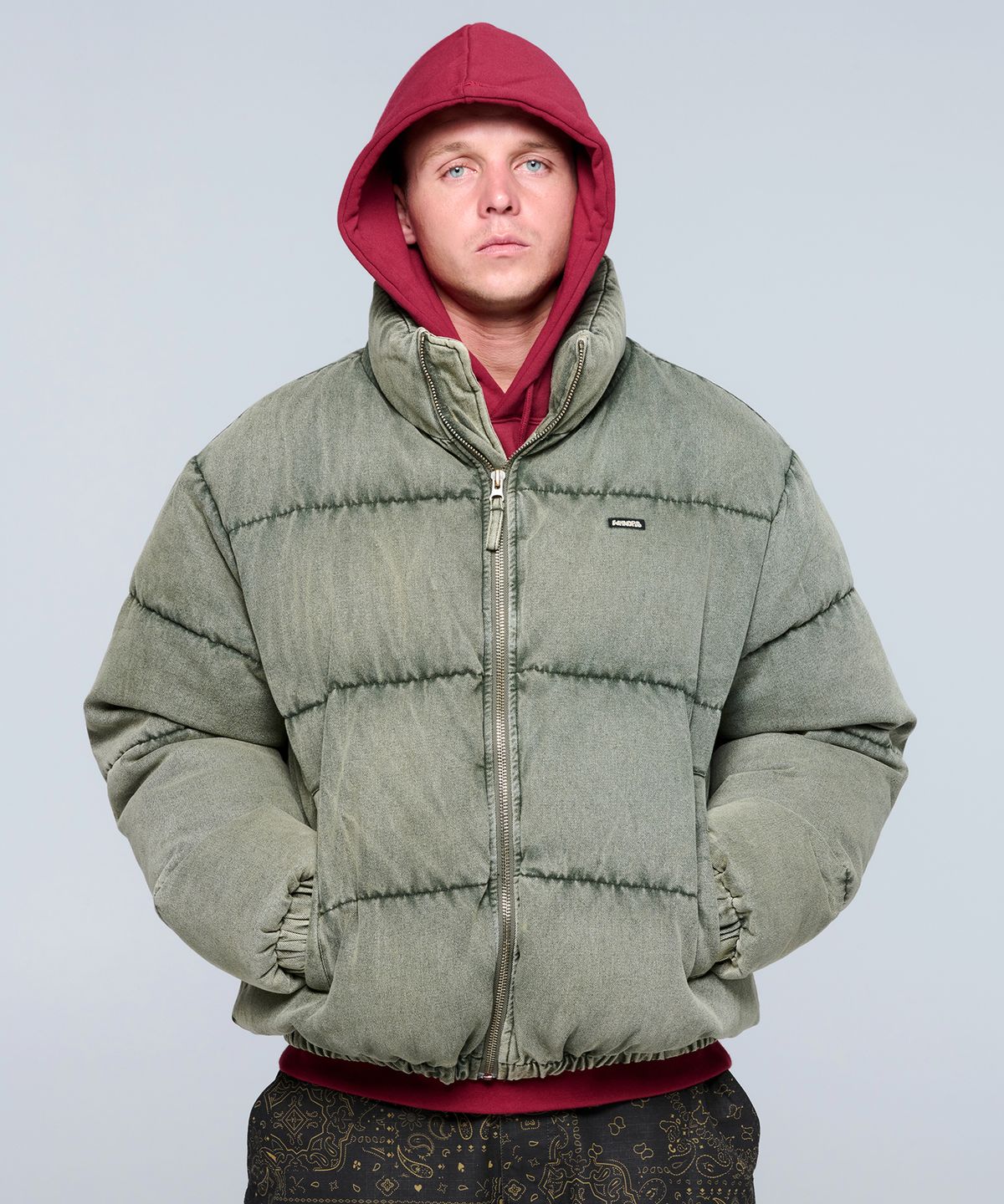 위캔더스(WKNDRS) DENIM PUFFER JK (OLIVE)