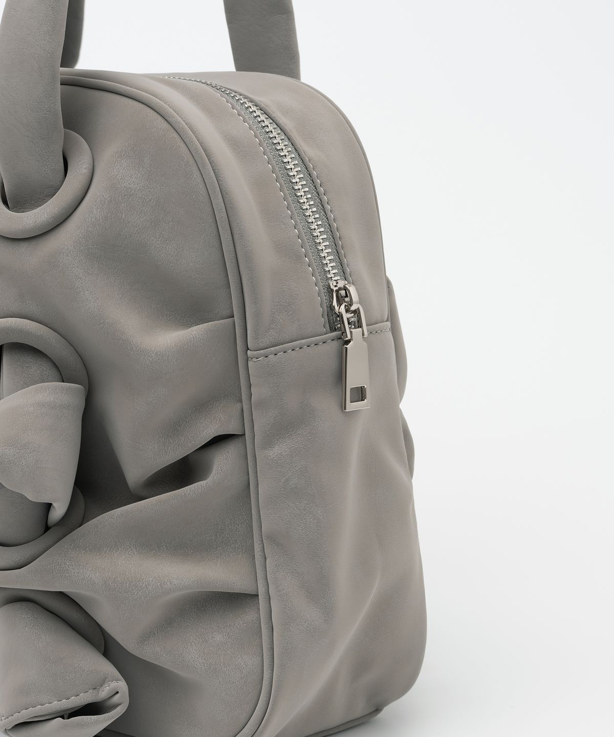 밀로 우먼(MILLO WOMEN) 누벅 셔링 백 [애쉬 그레이]