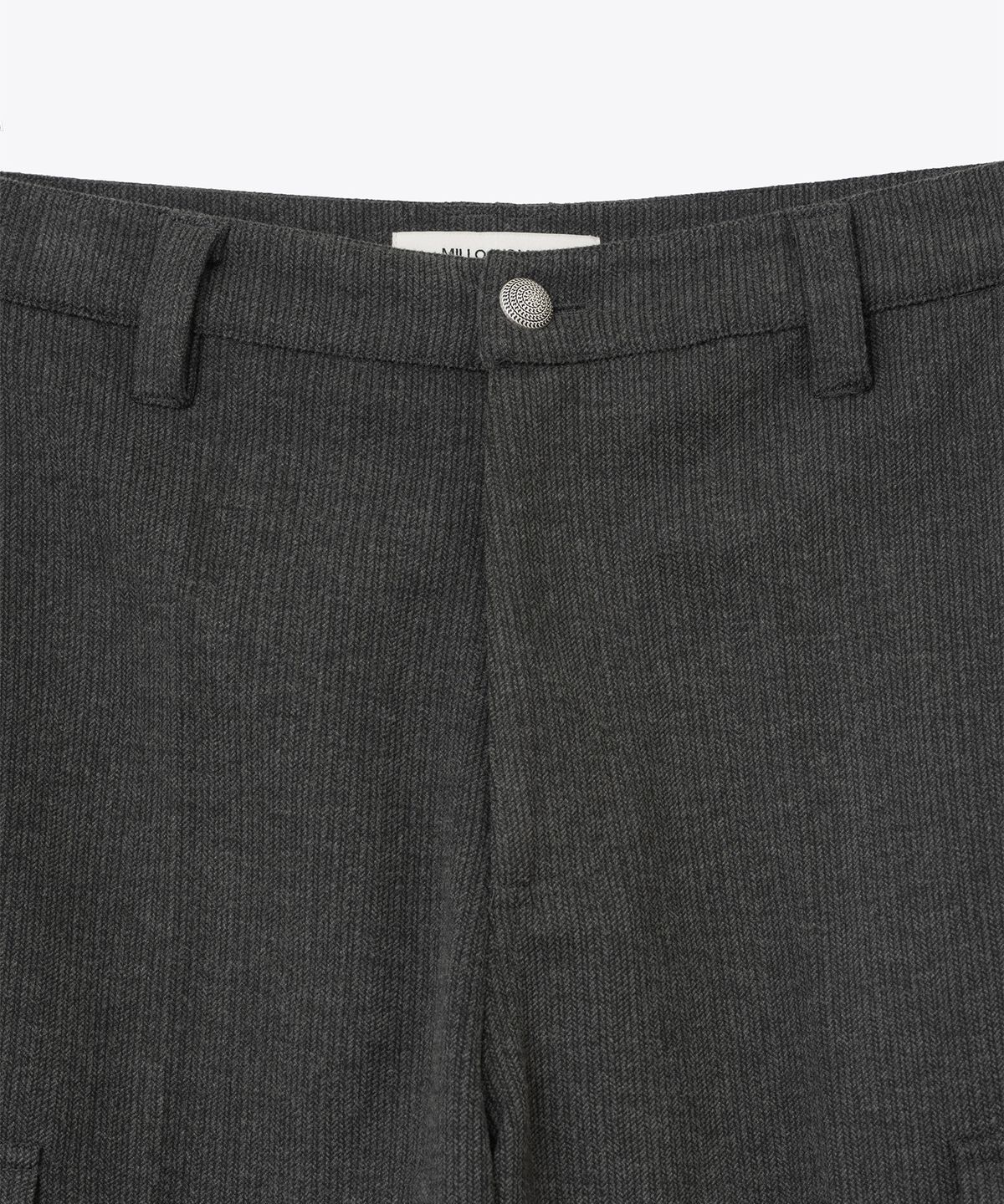 밀로 우먼(MILLO WOMEN) 테일러드 헤링본 버뮤다 팬츠 [차콜]