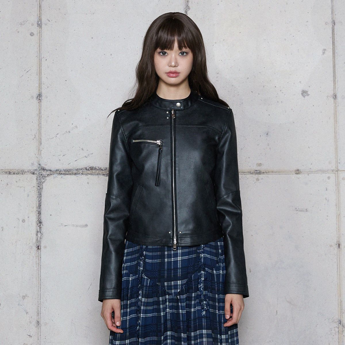 라라폭스(LALAFOX) VEGAN LEATHER JACKET BLACK 비건 레더자켓 BR4LJ001
