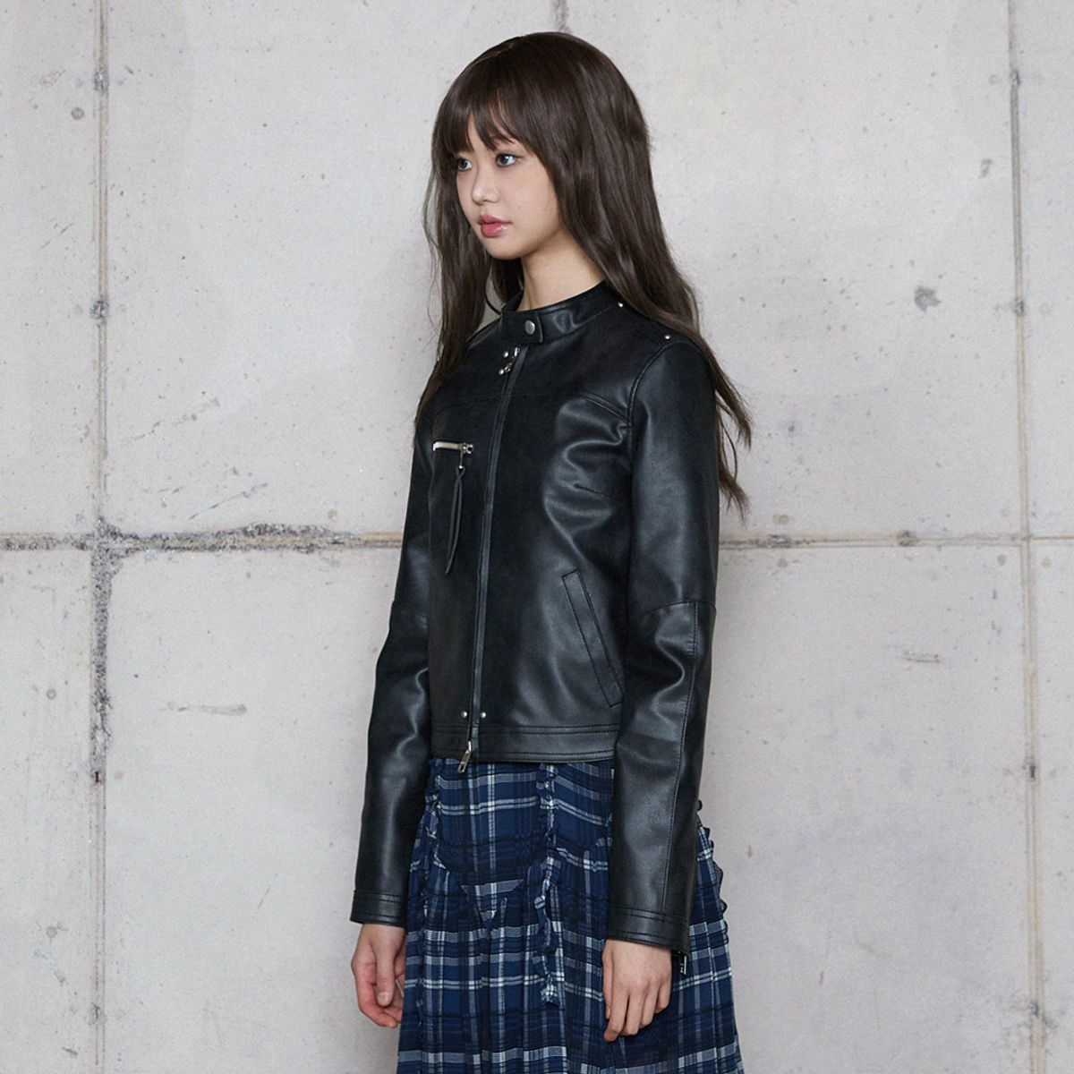 라라폭스(LALAFOX) VEGAN LEATHER JACKET BLACK 비건 레더자켓 BR4LJ001