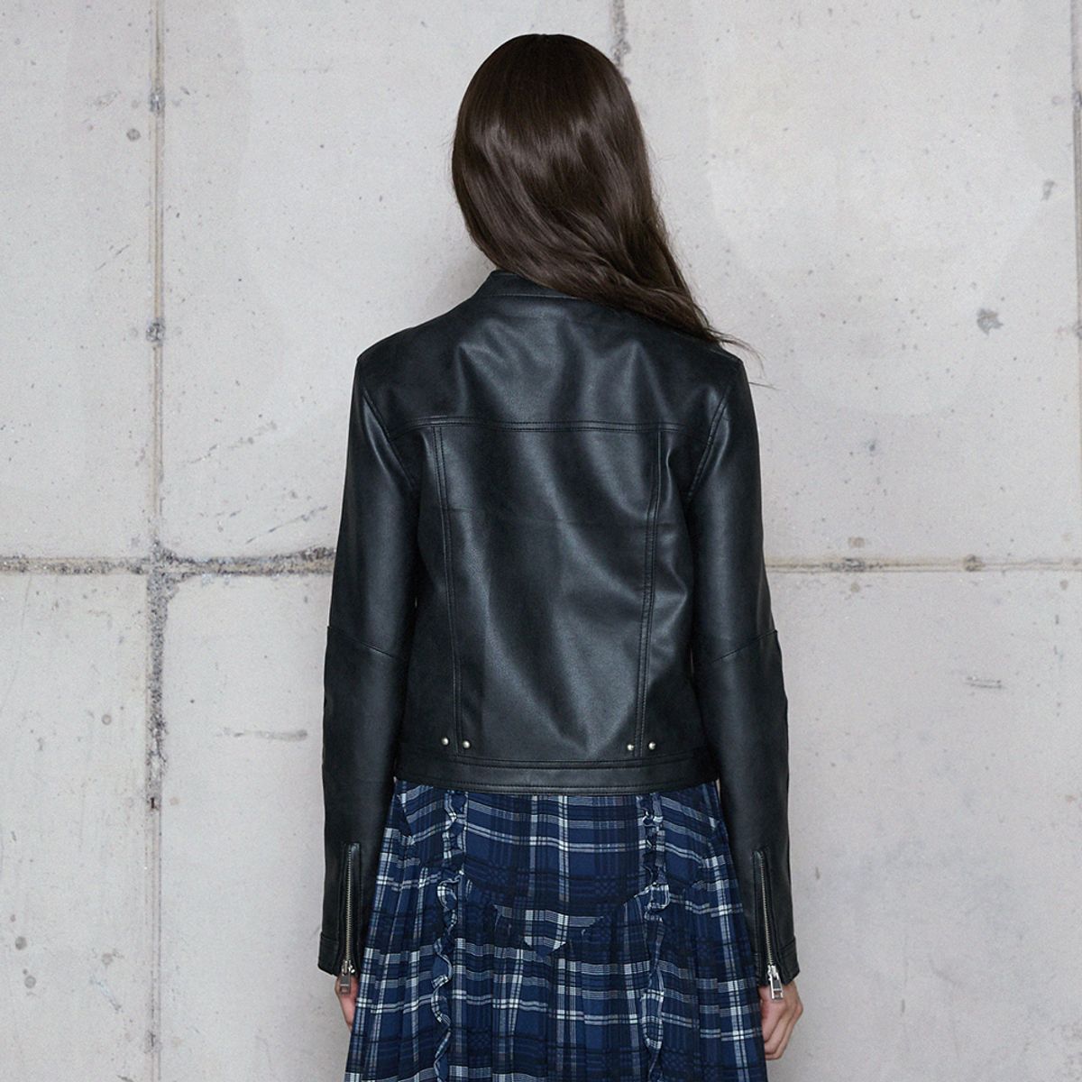 라라폭스(LALAFOX) VEGAN LEATHER JACKET BLACK 비건 레더자켓 BR4LJ001
