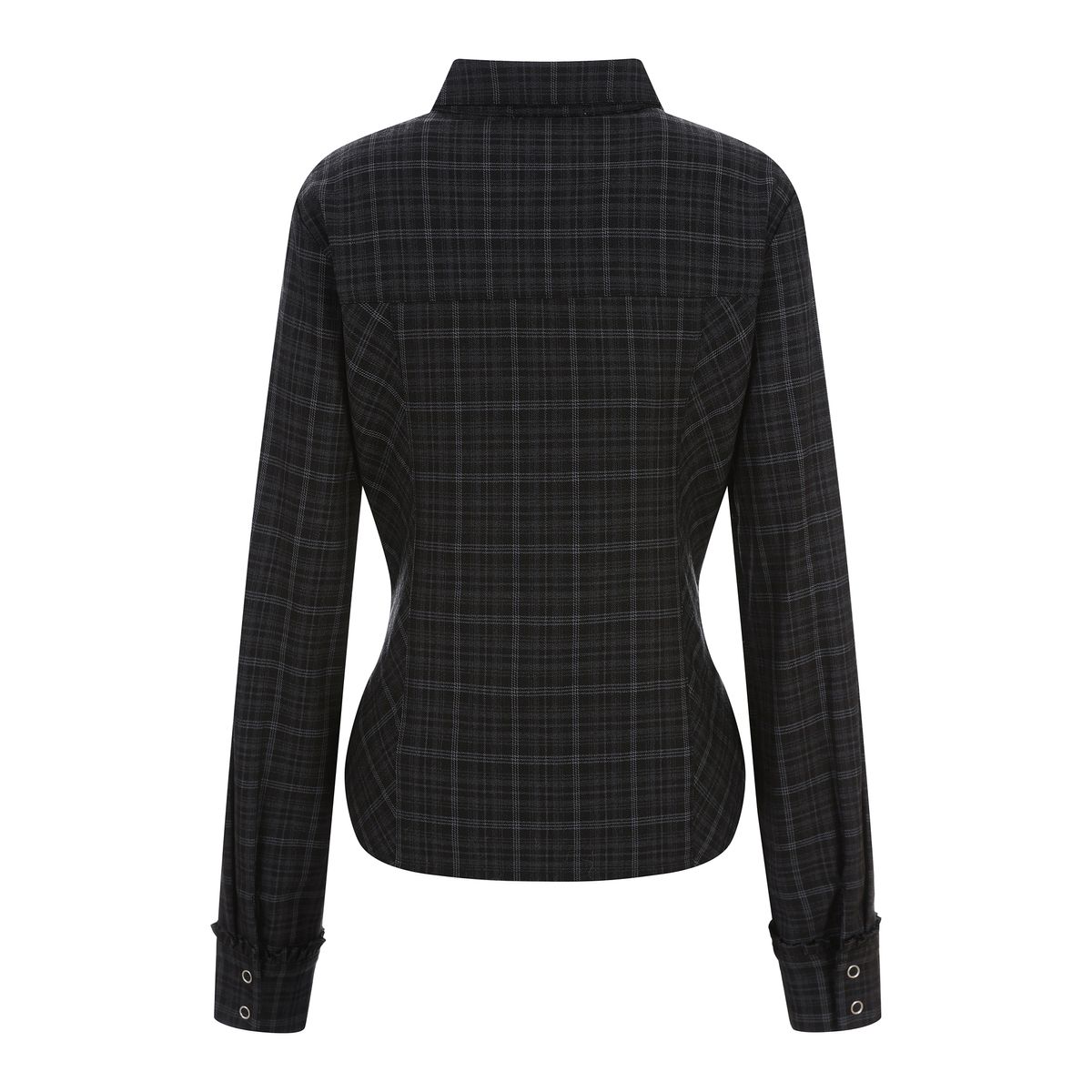 라라폭스(LALAFOX) FRILL SLIM CHECK SHIRT NAVY 체크셔츠 BR4WB001